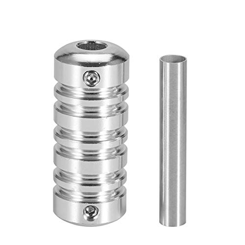 Aluminum Alloy Self-Locking Tattoo Grip Handle with Back Rod for Coil Tattoo Machines - Professional Body Art Accessory for Tattoo Artists & Kits (Silver) - Perfect for Tattoo Studios, Home Use & Professional Tattoo Supplies