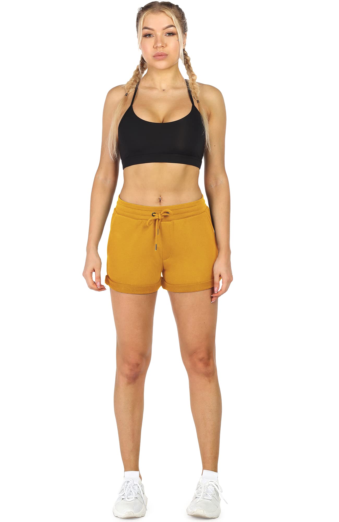 Icyzone Women's Workout Lounge Shorts - Breathable Cotton Athletic Running Jogging Sweat Shorts for Yoga, Gym, and Casual Wear