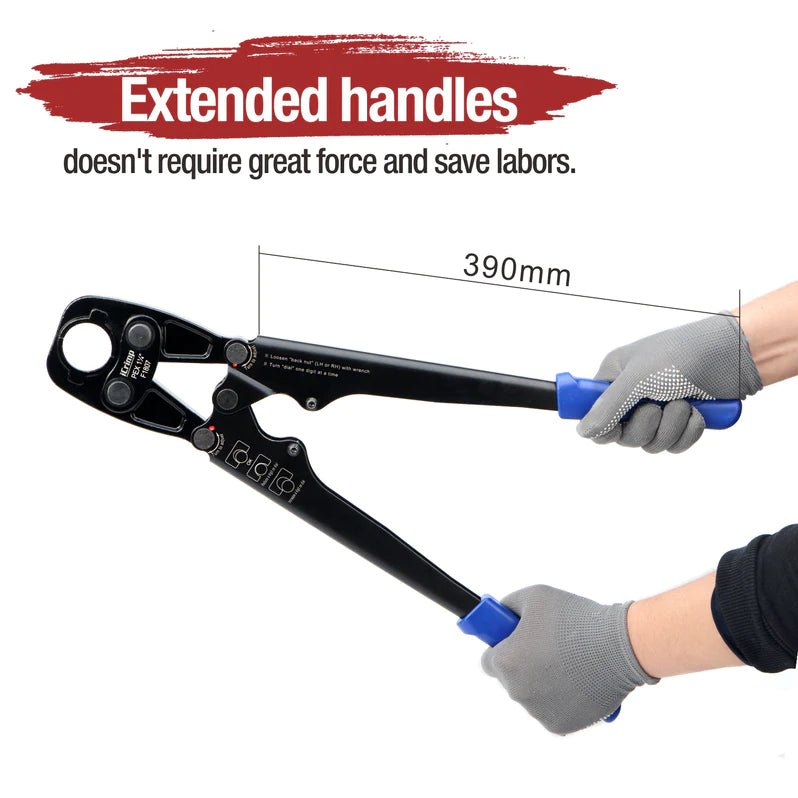IWS C125 1.25 Inch ASTM F1807 PEX Copper Ring Crimping Tool - Professional Plumbing Tool for PEX Pipe Fittings Installation