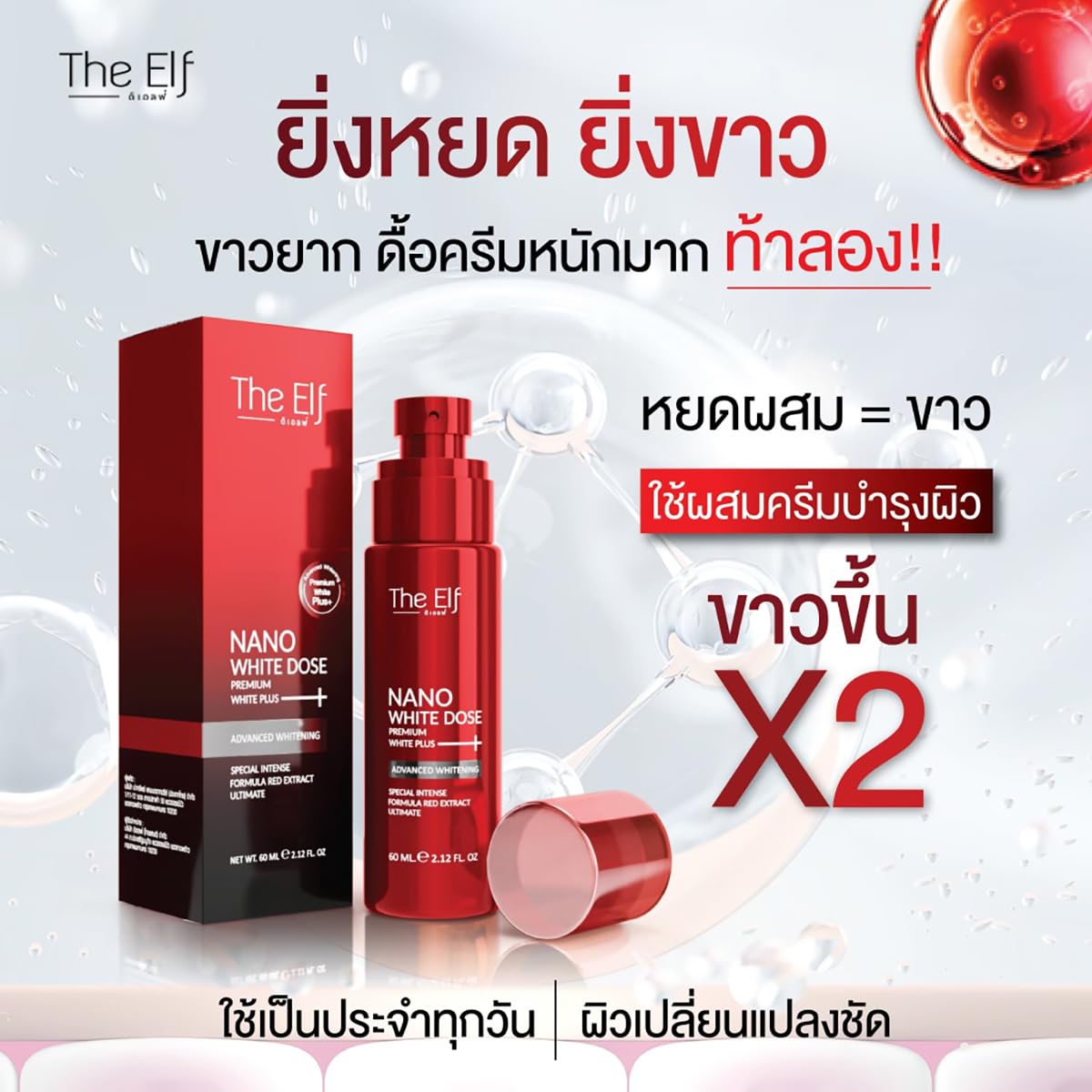 60ml/Box Swiss Innovative Nano White Dose Serum - Moisturizing & Nourishing for Smooth Skin, 12-Piece Set by Thaigiftshop | Perfect for Daily Skincare Routine & Anti-Aging Treatment [Free Tomato Facial Mask Included]