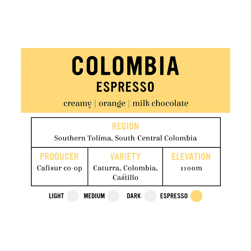 Premium Colombia South Tolima Whole Bean Espresso Coffee - 2 lb Bag for Rich, Bold Flavor | Perfect for Espresso Machines, French Press & Cold Brew at Home or Office