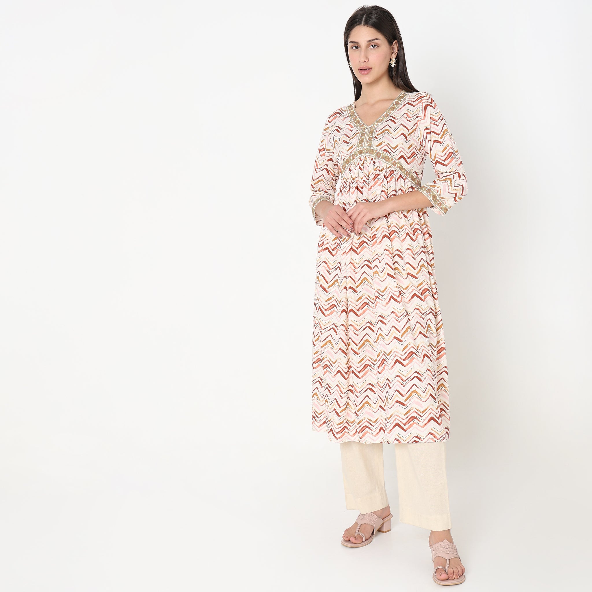 Flare Fit Printed Kurta for Women | Stylish Indian Ethnic Wear | Perfect for Festivals, Weddings & Casual Outings