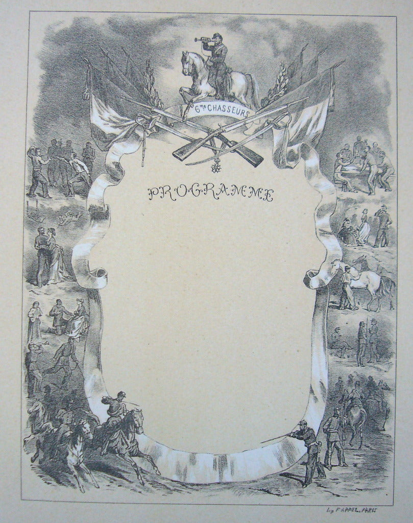 Original 1897 French Art Nouveau Poster - Les Programmes Illustrés, Programme 6e Chasseurs - Vintage Home Decor & Wall Art for Living Room, Office, Gallery