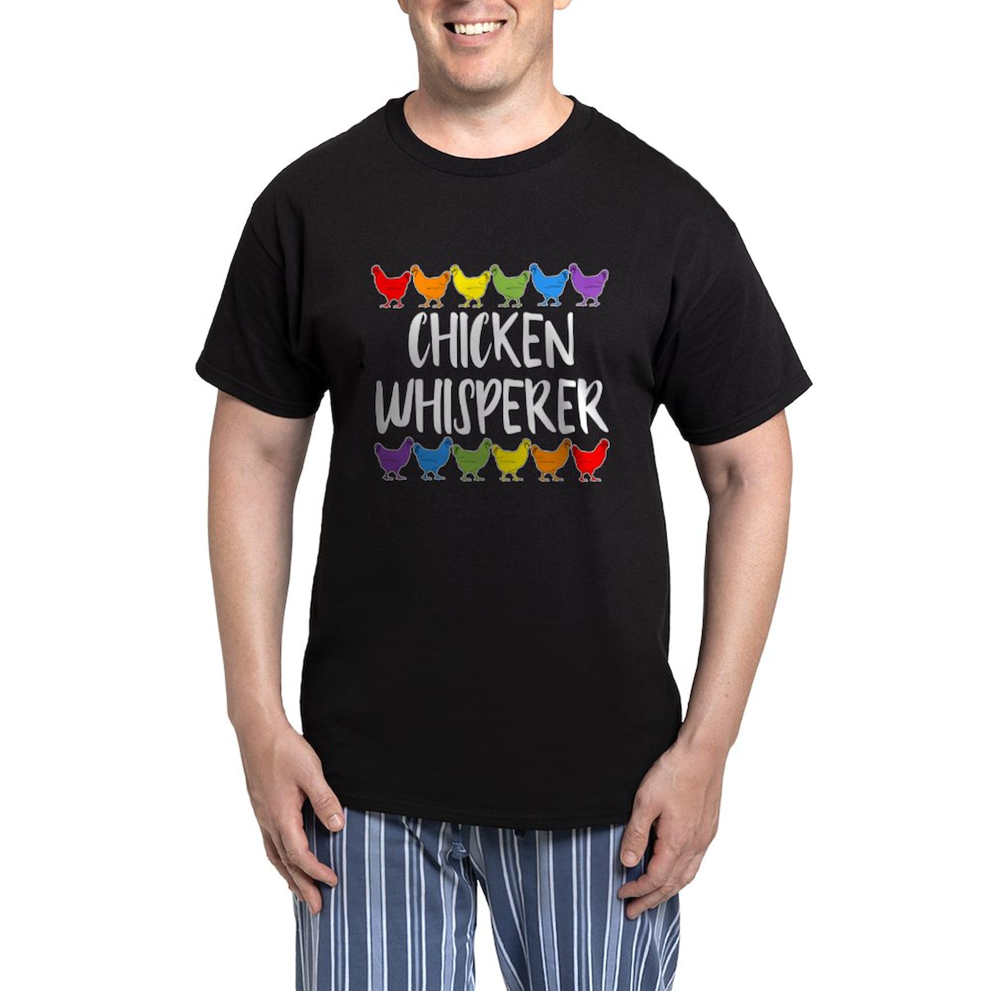 Chicken Whisperer Men's Dark Pajama Set - Comfortable Cotton Sleepwear for Men | Cozy Lounge & Sleep Pajamas for Chicken Lovers & Farmers