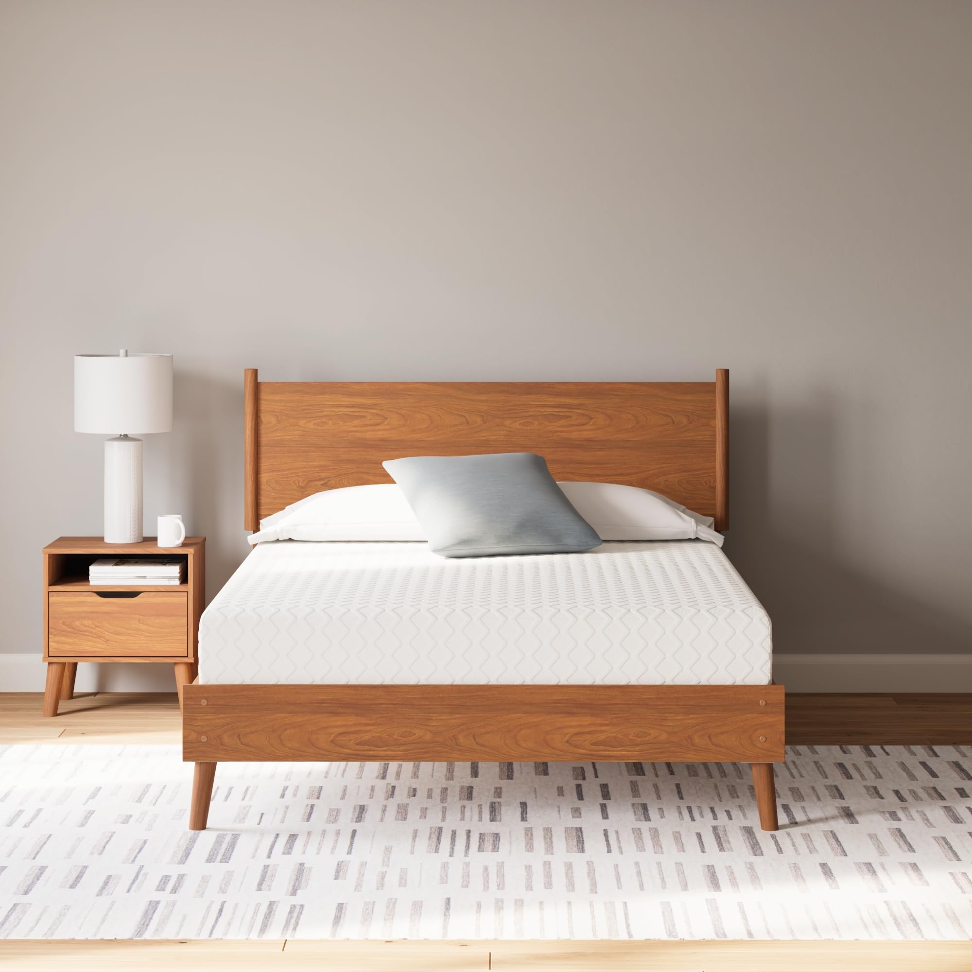 Signature Design by Ashley Queen Size Chime 10 Inch Medium Firm Memory Foam Mattress with Green Tea & Charcoal Gel - Pressure Relief & Cooling Support for Back, Stomach & Side Sleepers - Perfect for Bedroom, Guest Room & Apartment