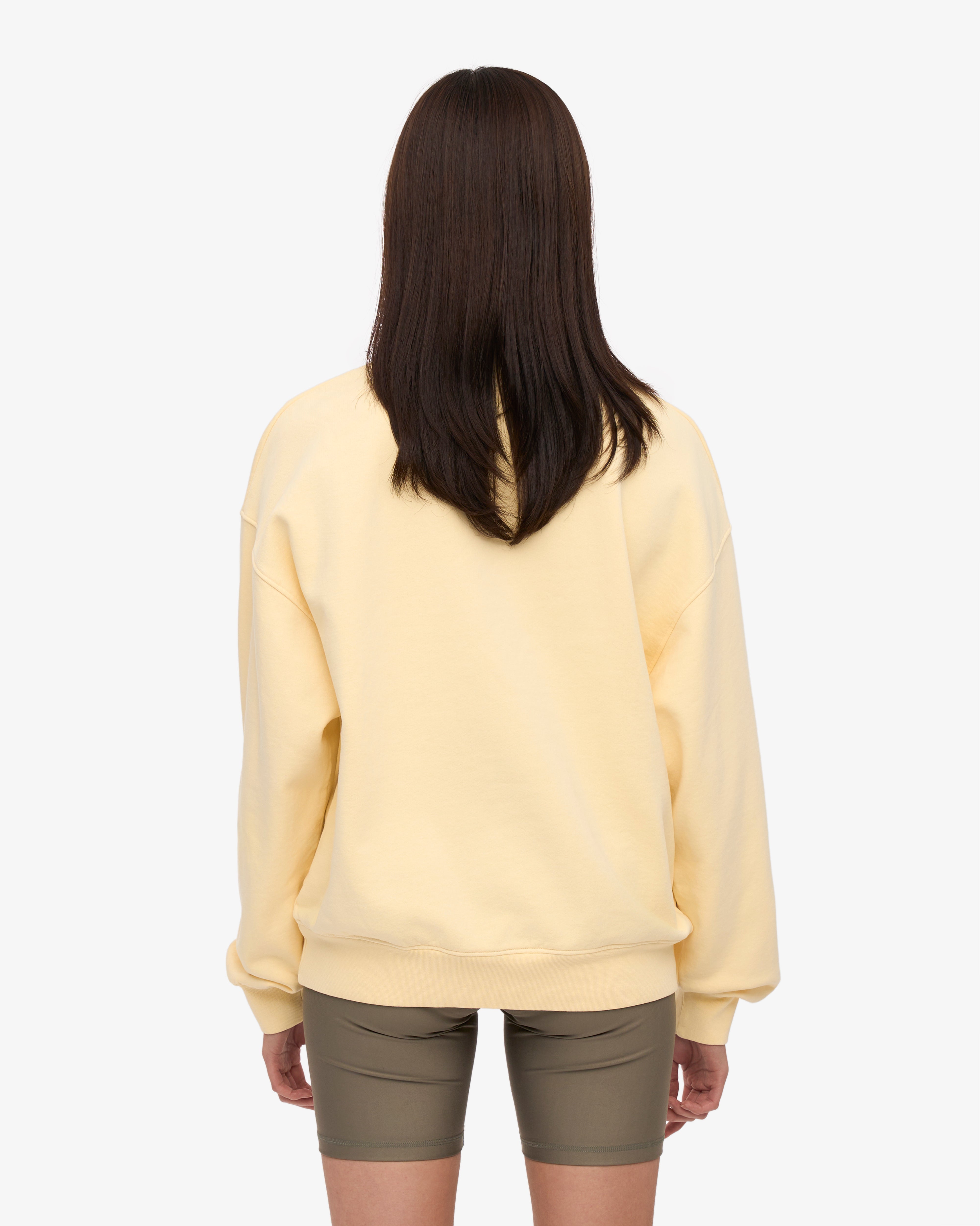 Organic Oversized Crewneck Sweatshirt - Soft Yellow | Cozy & Stylish Unisex Pullover for Casual Wear, Loungewear & Fall Fashion