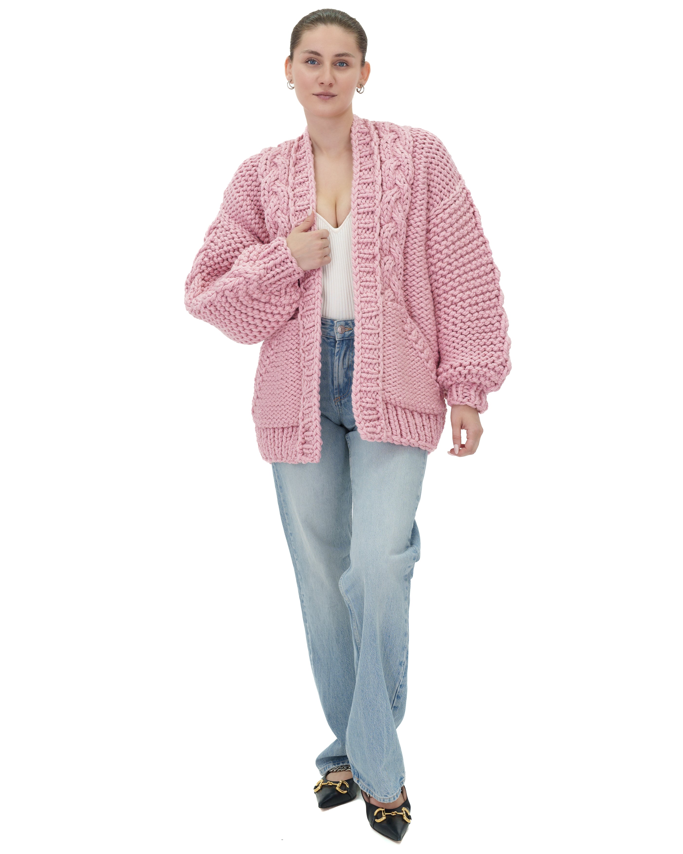 Stylish Braided Pocket Cardigan for Women - Soft Knit Open Front Sweater | Perfect for Fall, Winter & Layering Outfits