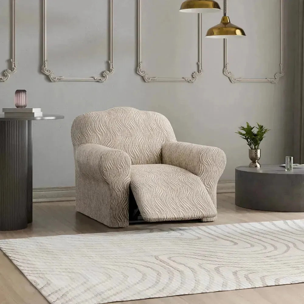 Reclining Armchair Slipcover - Jacquard 3D Collection Stretch Sofa Cover - Perfect for Living Room, Bedroom & Home Decor