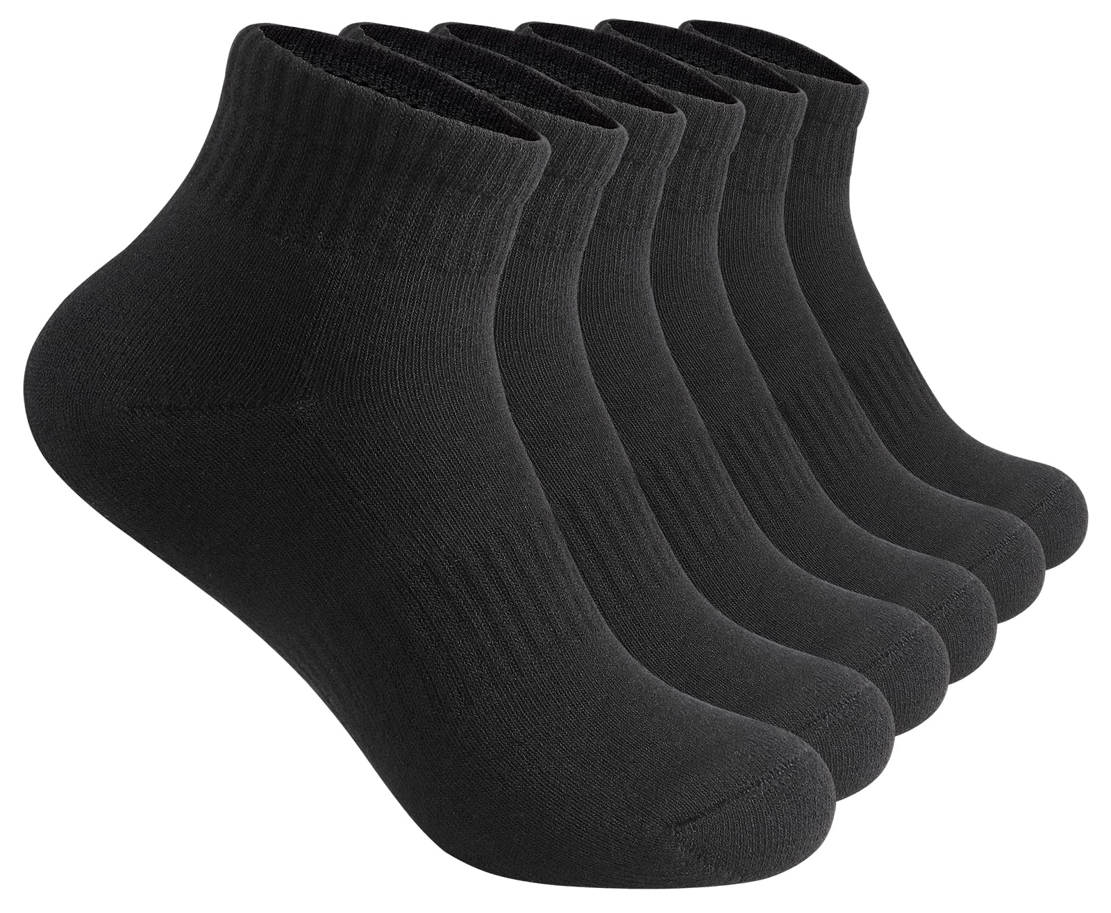 Hepsibah Women's Athletic Ankle Socks - 6 Pack Cotton Cushioned Low Cut Running Socks for Sports, Gym & Everyday Wear - Breathable Comfort for Workouts & Casual Outfits