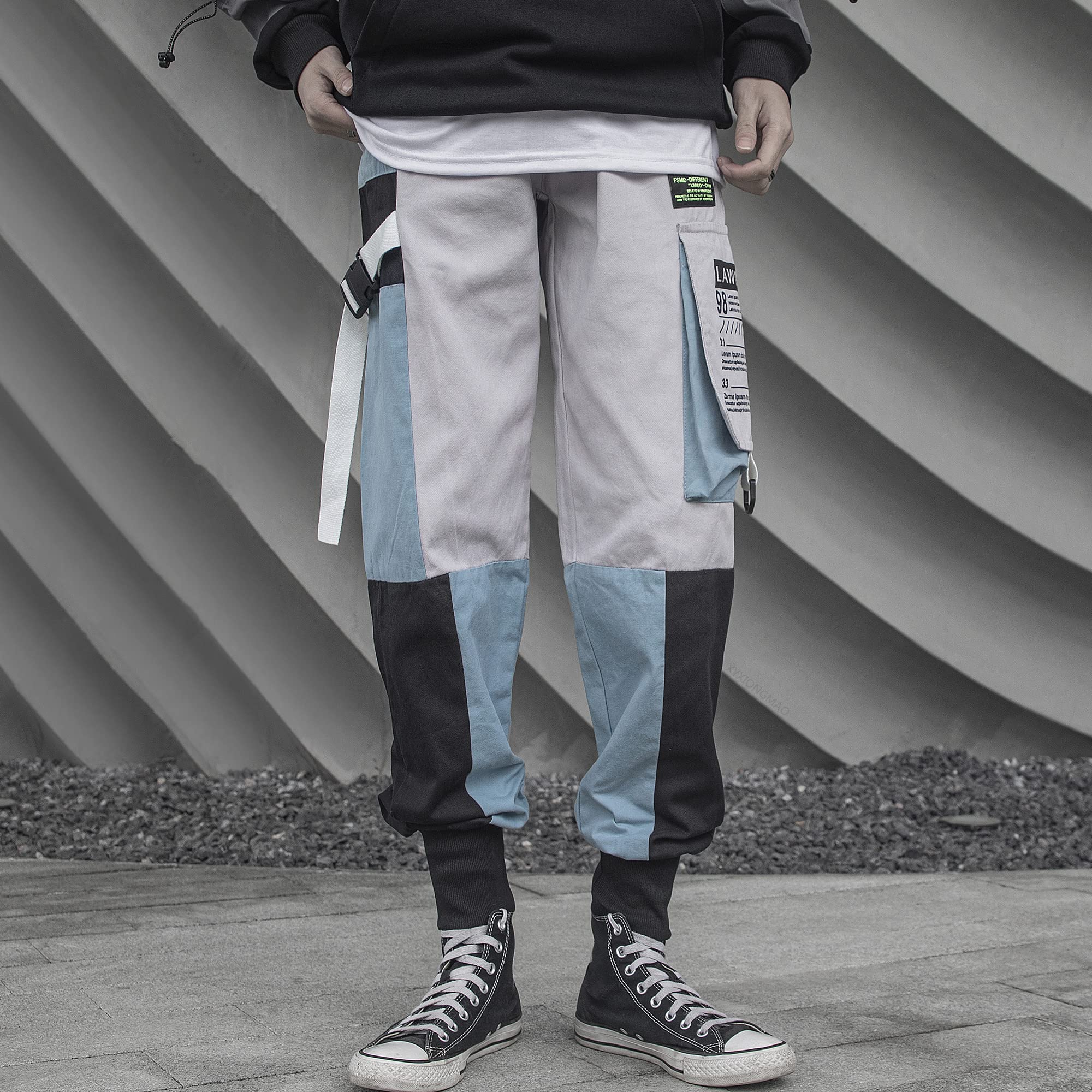 XYXIONGMAO Men's Cargo Joggers - Tactical Techwear Sweatpants with Functional Pockets | Hip Hop Streetwear & Punk Style | Perfect for Gym, Workout, and Urban Fashion