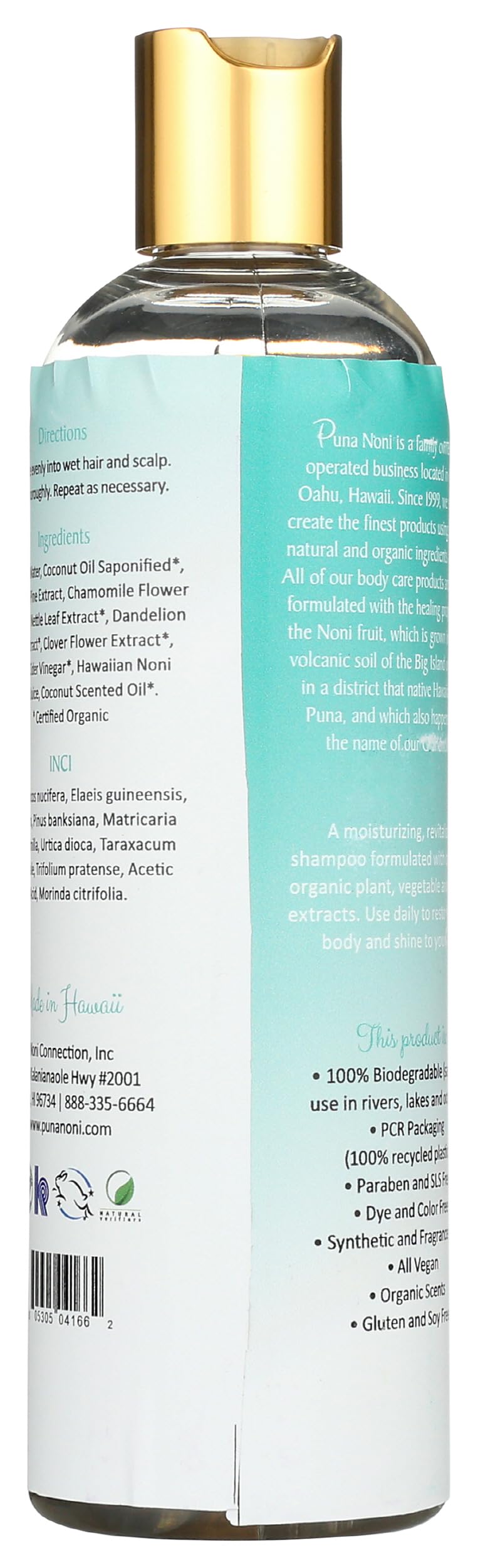 Organic Noni & Coconut Oil Shampoo for Hair Growth - 12 Fl Oz - Sulfate-Free, Nourishing & Hydrating Formula for Dry, Damaged Hair - Perfect for Daily Use & Scalp Care