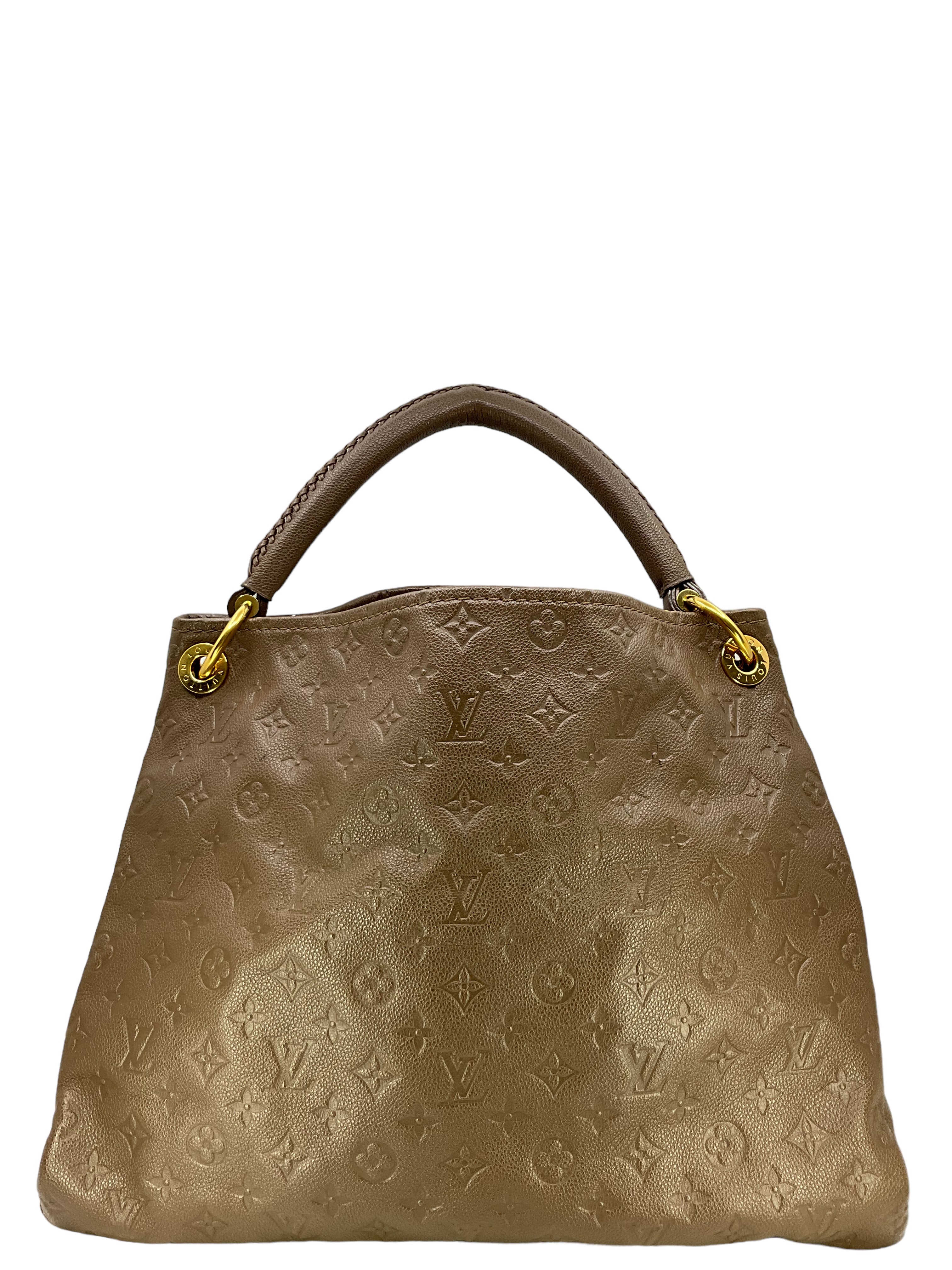 Louis Vuitton Artsy MM Monogram Empreinte Leather Handbag for Women - Brown Shoulder Bag with Zip Closure, Perfect for Work, Travel & Everyday Use