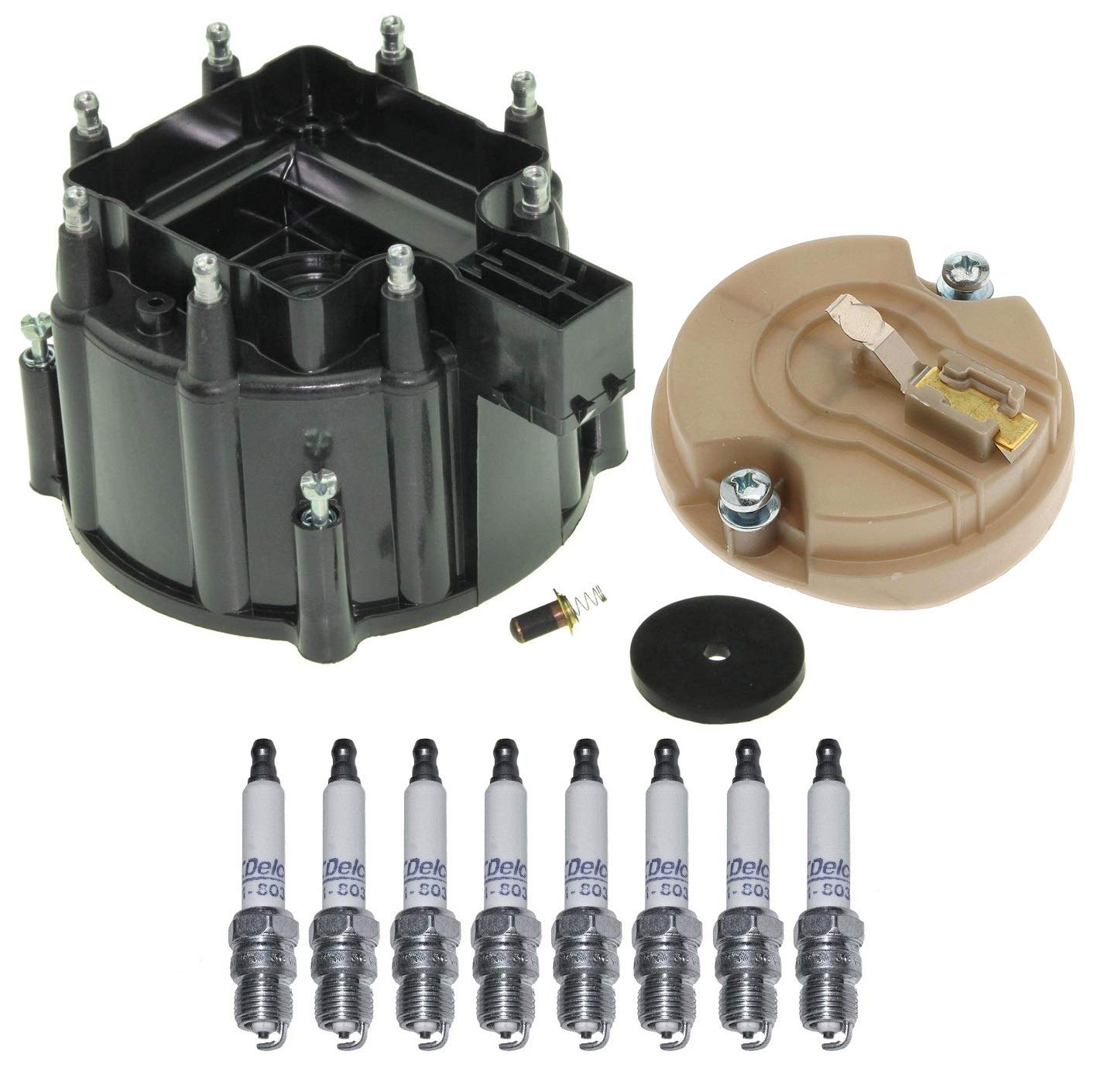 High-Performance Rotor Cap & Spark Plugs Kit for Chevy GMC V8 Engines - Compatible with Silverado, Sierra, Tahoe - Perfect for Engine Tune-Ups & Performance Upgrades