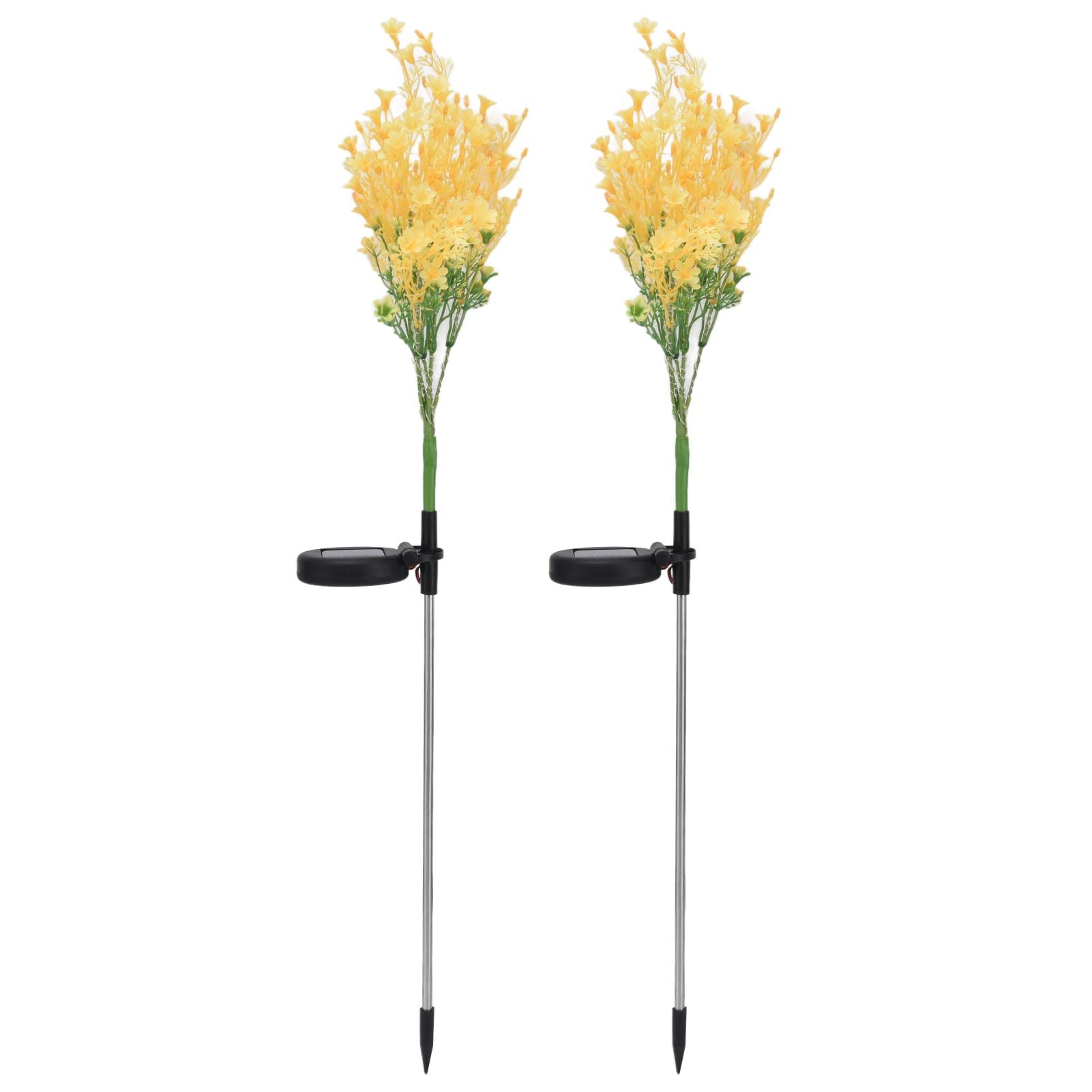Tgoon Solar Flower Lights - 2 Pack Waterproof IP44 Plastic Solar Garden Lights with Bright Natural Glow, Long Lasting Rape Flower Design for Romantic Porch, Lawn & Outdoor Decor | Perfect for Garden Pathways, Patio & Backyard Lighting