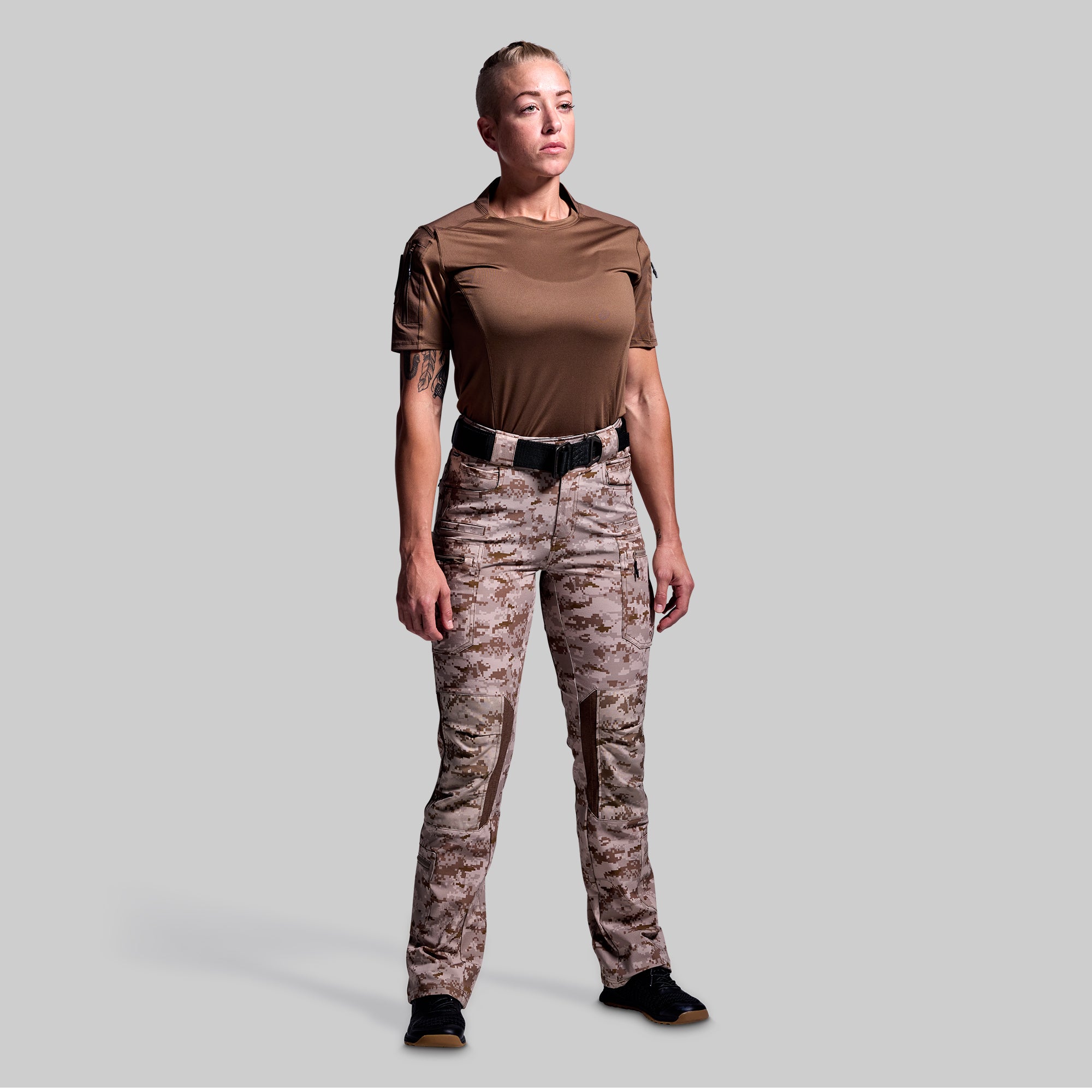 Women's Tactical Pants - Desert Digital Camo Combat Pants for Outdoor, Hiking & Airsoft | Lightweight Durable Military Style Cargo Pants
