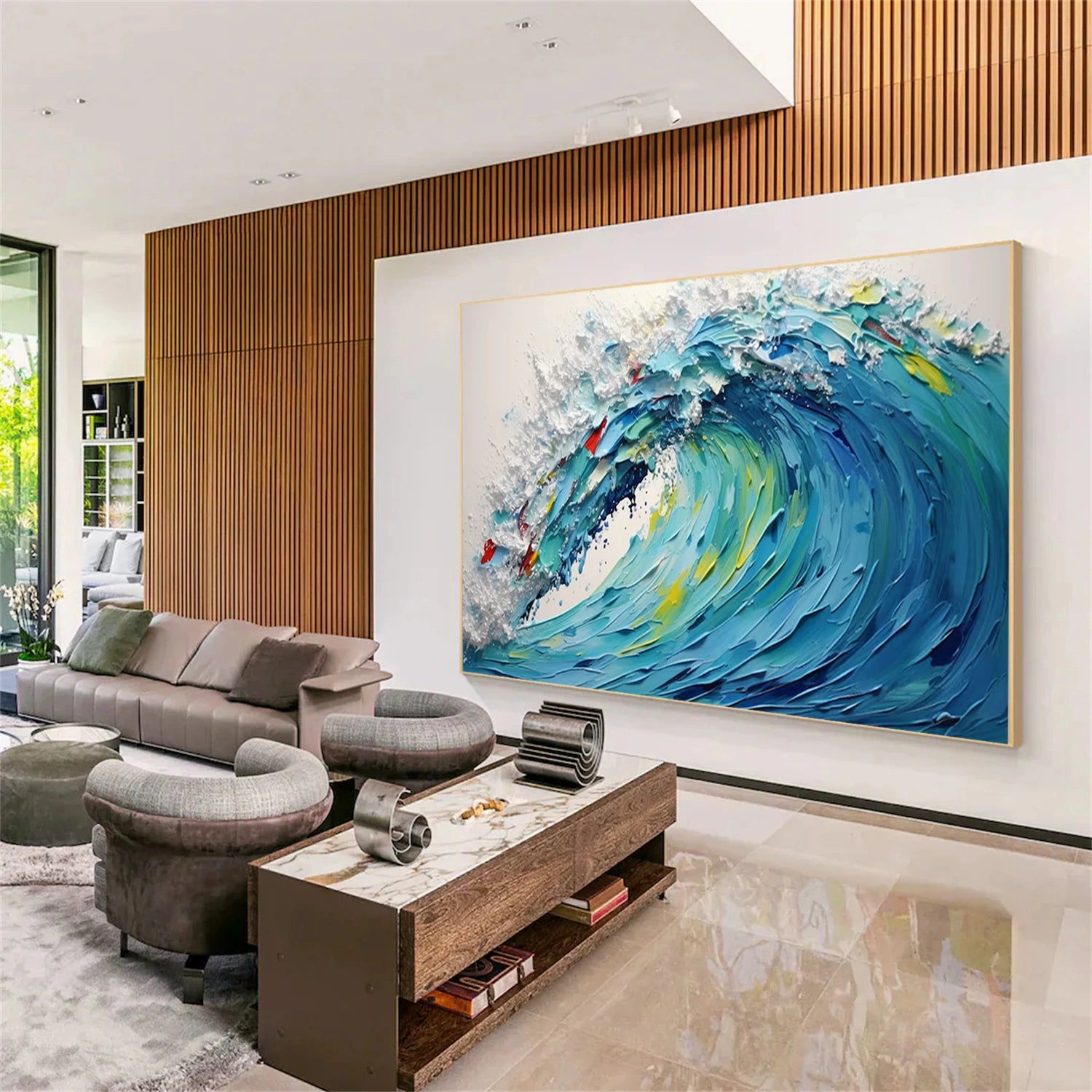 Ocean and Sky Painting #OS 242 - Stunning Seascape Wall Art for Home & Office Decor | Perfect for Living Room, Bedroom or Coastal Themed Spaces