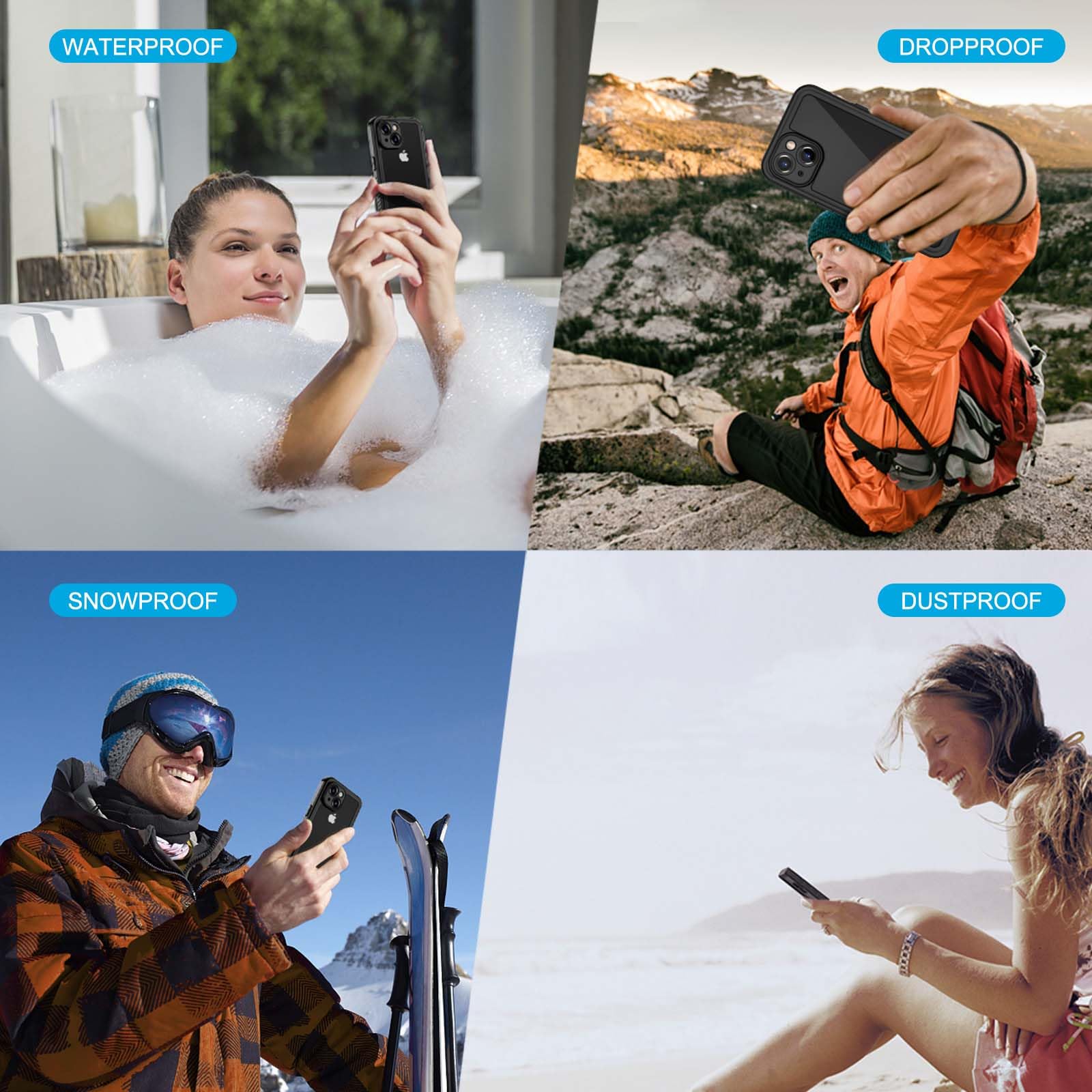 Lanhiem Waterproof iPhone 15 Case (6.1