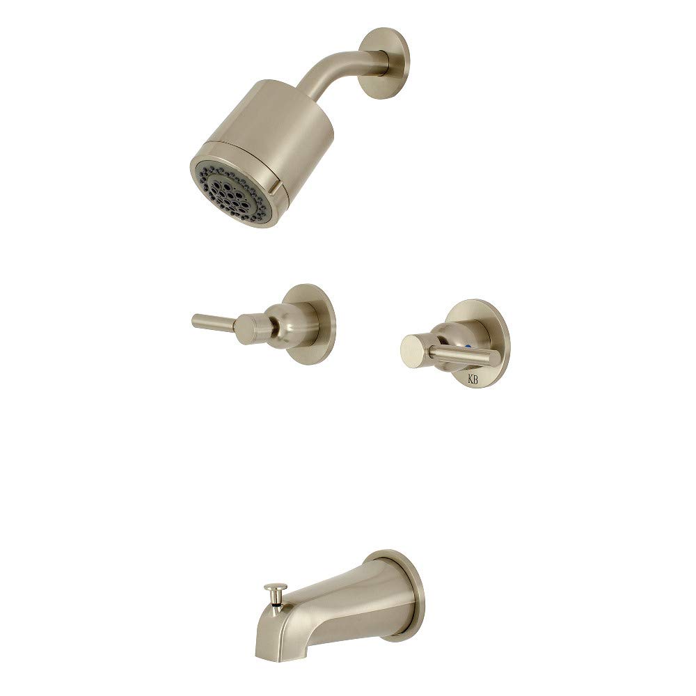 Modern Concord 2-Handle Tub & Shower Faucet in Brushed Nickel Finish - Bathroom Fixture for Bathtub & Shower Installation - Perfect for Home Renovation & Bathroom Upgrade
