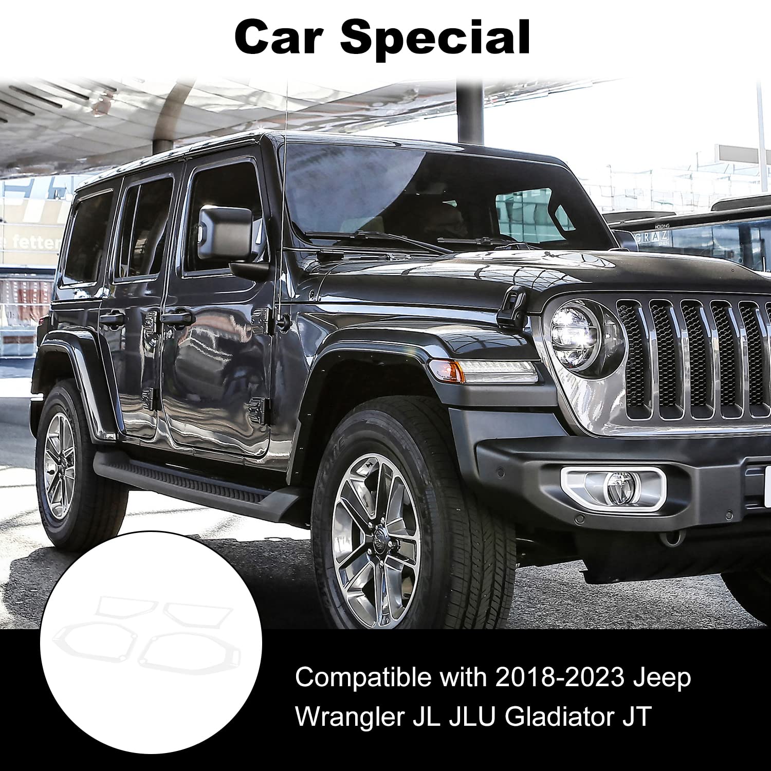 Voodonala ABS 4pcs White Speaker Audio Trim Top & A Pillar Trim Compatible with 2018-2023 Jeep Wrangler JL JLU & Gladiator JT - Interior Accessories for Enhanced Sound & Stylish Upgrade