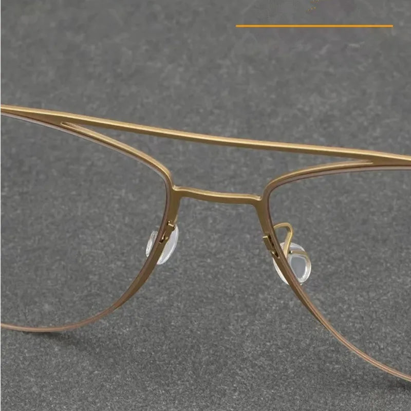 Aimee Unisex Full Rim Oval Double Bridge Titanium Eyeglasses 5507 - Lightweight Durable Frame for Men & Women - Perfect for Reading, Work & Fashion Accessories
