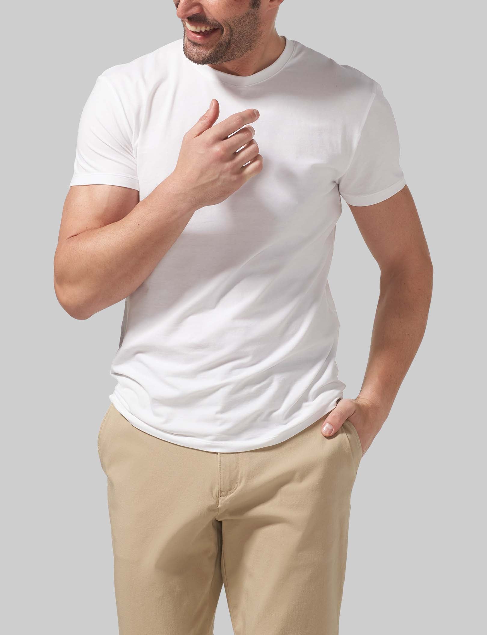 Breathable Cotton Crew Neck Undershirt for Men - Modern Fit Comfort for Everyday Wear & Layering
