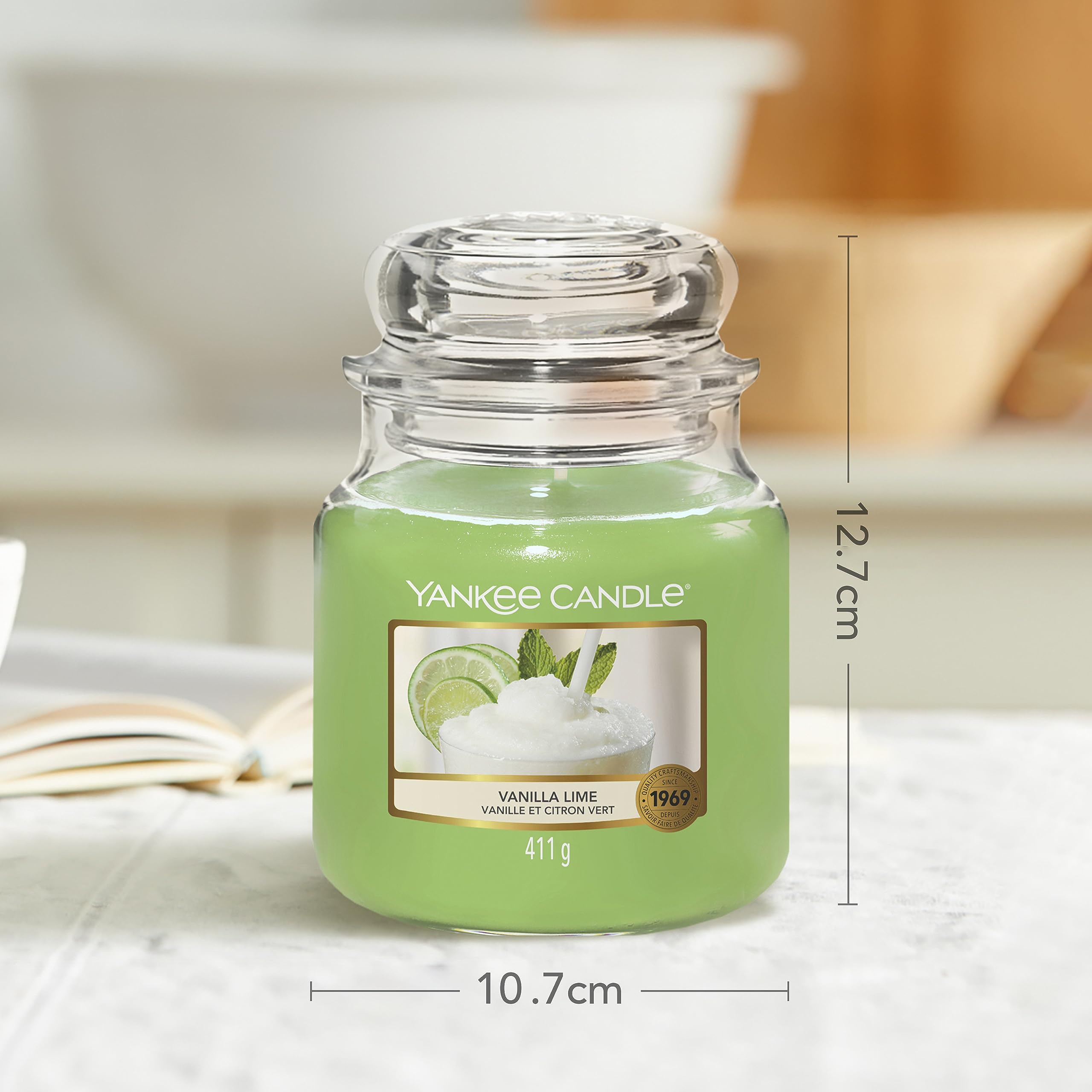 Yankee Candle Jar - Vanilla Lime Scented Candle, Long-Lasting Fragrance for Home, Office & Relaxation | Perfect for Aromatherapy, Gifts & Cozy Ambiance