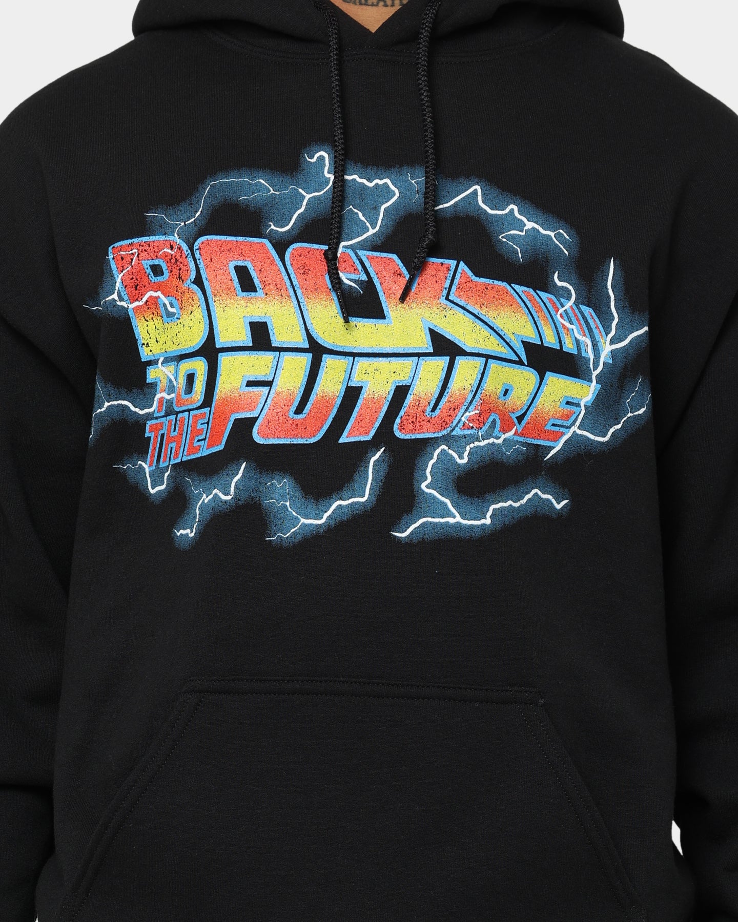 Back To The Future 1 Hoodie - American Thrift Official Merchandise - Black Pullover Sweatshirt - Perfect for Cosplay, Movie Nights & 80s Retro Fashion