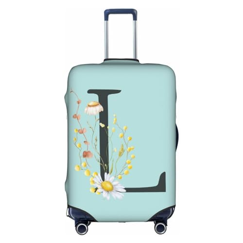 Black Letter L Boho Floral Flowers Leaves