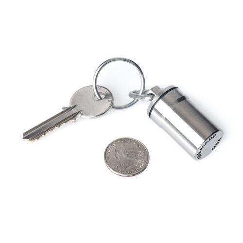 GUS Magnum Pill Fob - Premium Stainless Steel Keychain Pill Holder for Large Pills & Vitamins | Made in USA | Perfect for Travel, Work & Emergency Medication Storage