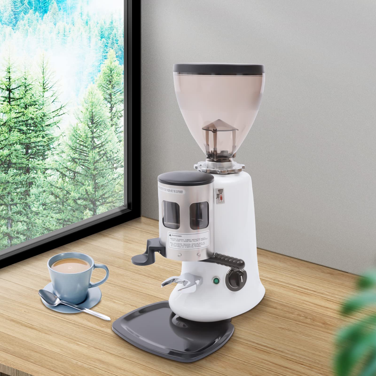 DYRABREST Commercial Electric Coffee Grinder 110V - Adjustable Burr Grinder for Espresso, French Press & Drip Coffee - Perfect for Home, Cafe & Office Use