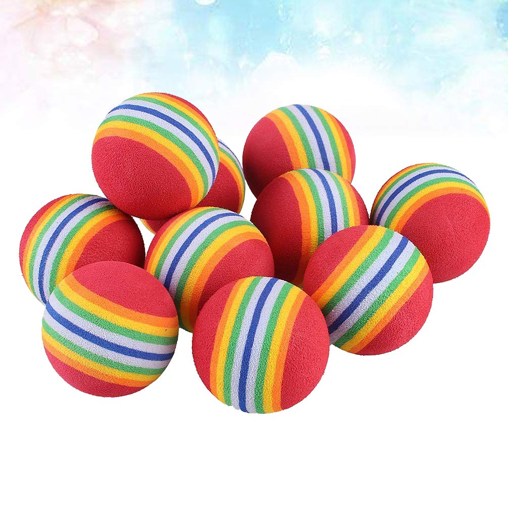 Balacoo 10PCS Sponge Cat Toy Rainbow Balls - Interactive Chew Training Toys for Kittens & Puppies, Random Colors - Perfect for Playtime, Teething Relief & Bonding with Pets