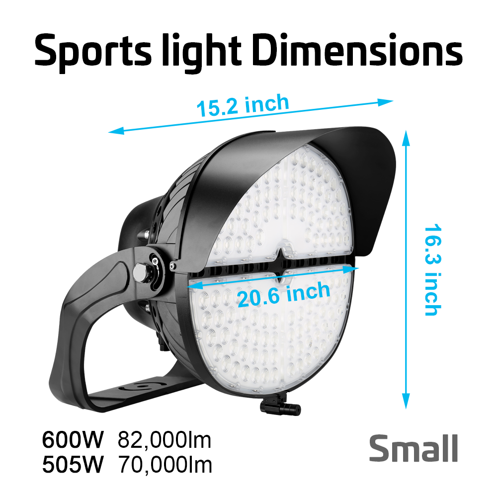 Konlite VEGA LED Sports Light - 505W 70,000 Lumens 5000K Daylight - 120-277V Wide Voltage - 4H4V Beam Angle - 1500W Metal Halide Equivalent - 10 Year Warranty - Perfect for Stadiums, Arenas, Tennis Courts & Outdoor Sports Lighting