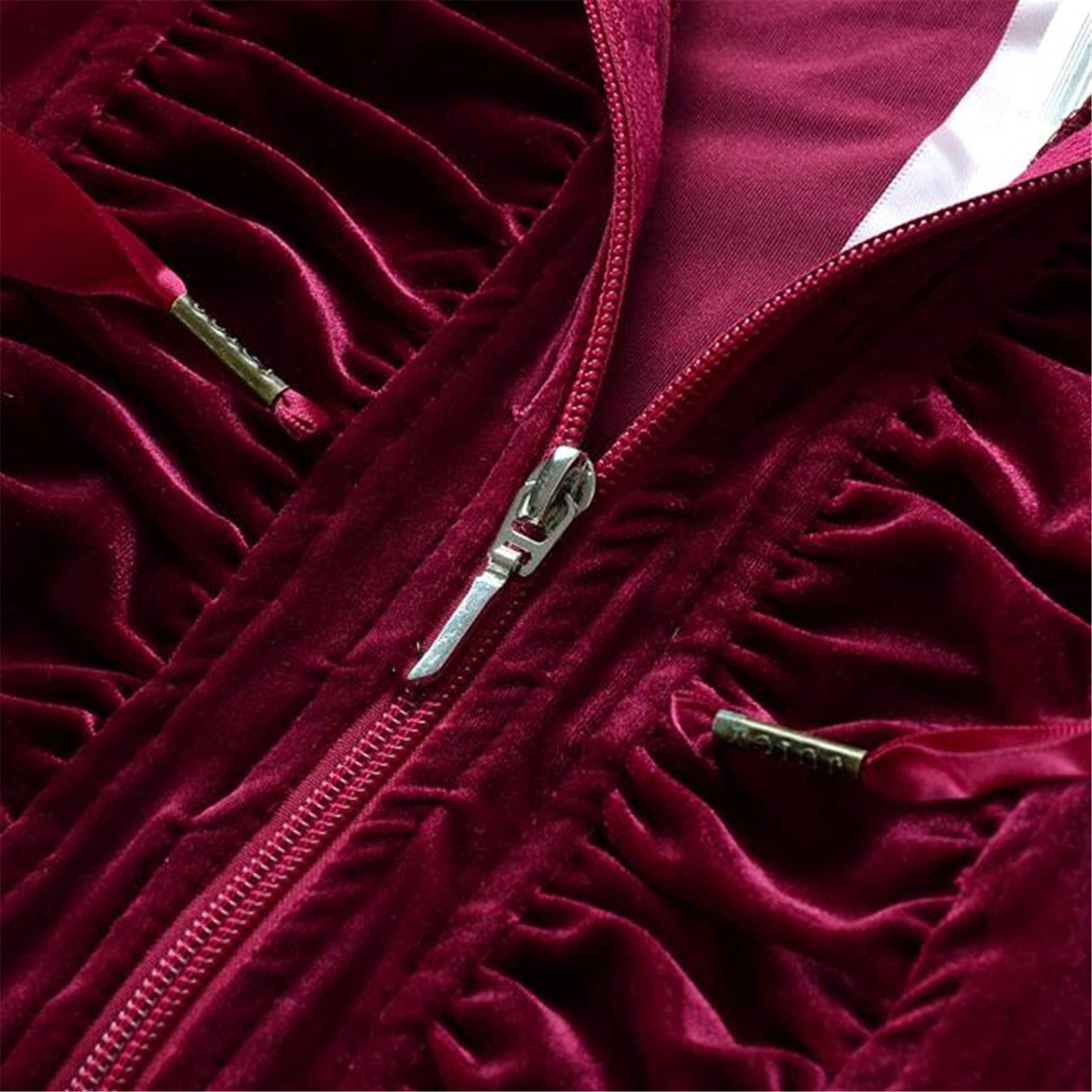 Women's Gold Velvet Tracksuit Set - Soft Velour Hoodie & Pants for Spring/Fall - Stylish Casual Outfit for Lounge, Gym & Streetwear