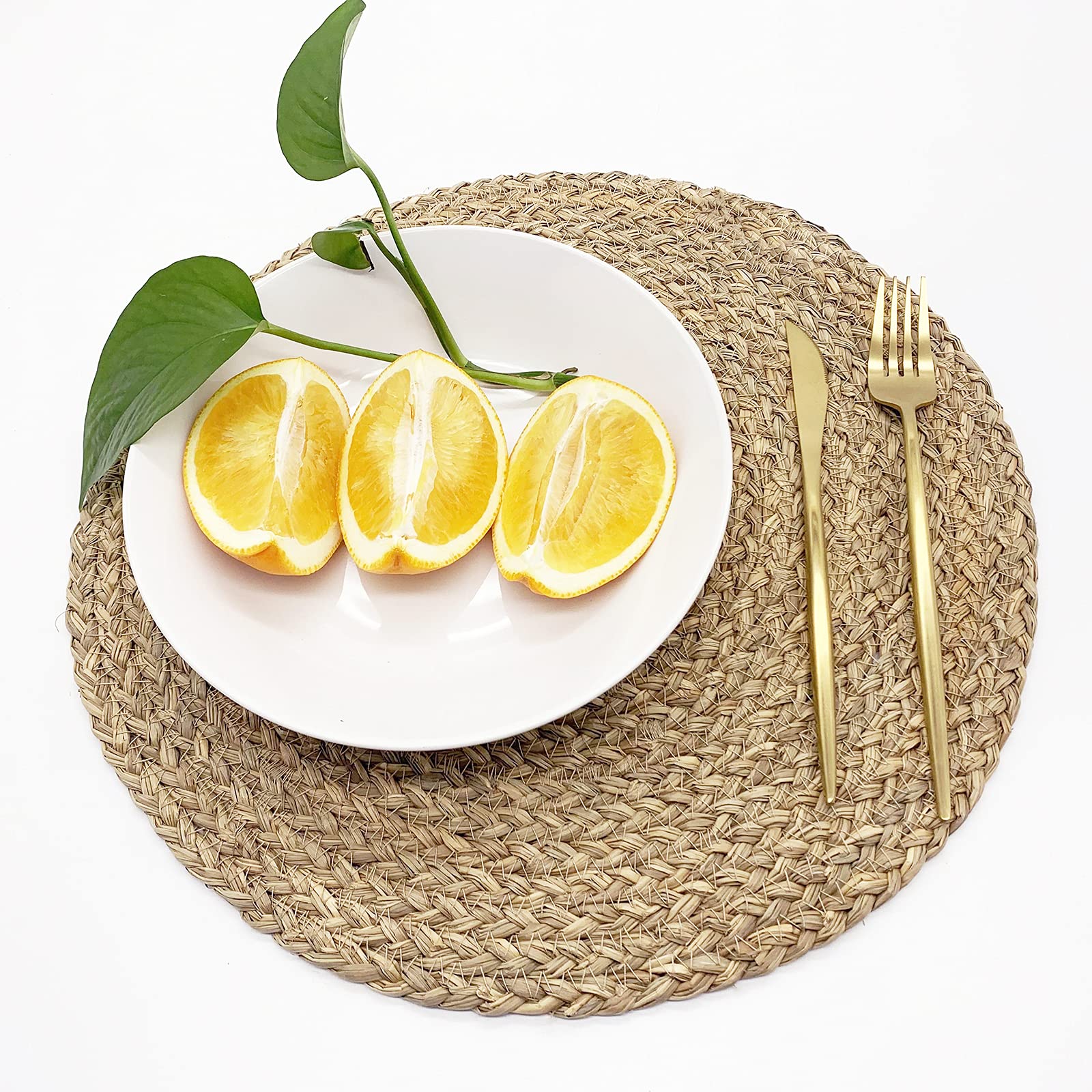 Natural Straw Woven Placemats Set of 2 - 14.17