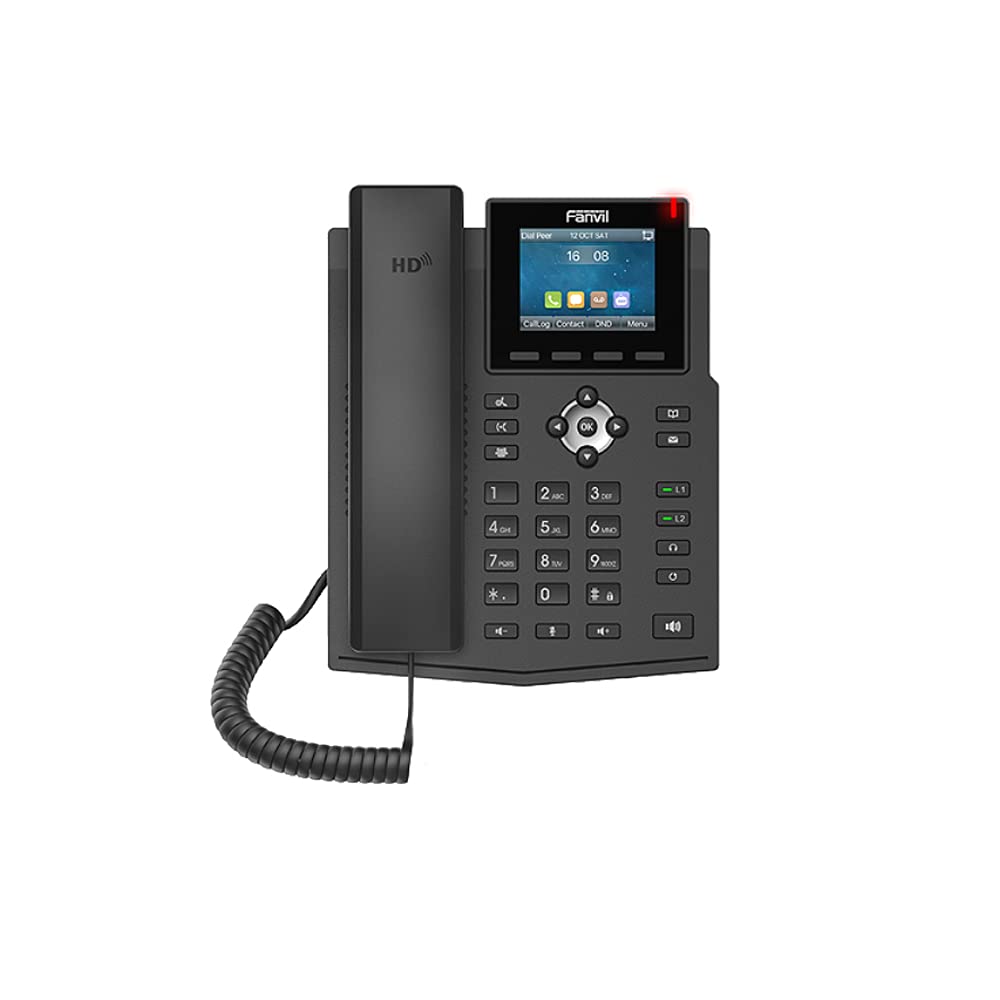 Fanvil X3SG Gigabit IP Phone with 4 SIP Lines, 2 Line Keys & 2.8-inch Color Display - Ideal for Office VoIP Communication & Business Phone Systems