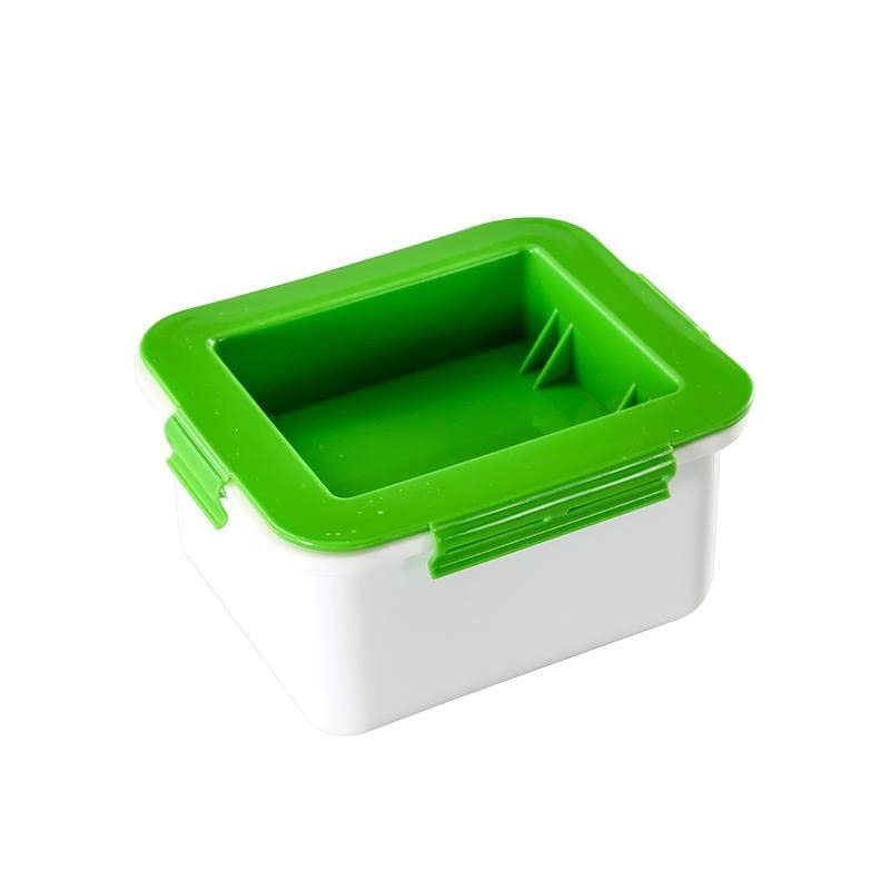 NIWWIN Tofu Press Mold Kit - Plastic Tofu Maker Box with Built-in Drainage for Homemade Soybean Curd, Cheese & Vegan Recipes - Perfect for Home Kitchen Cooking & Meal Prep (Green, 16X14)