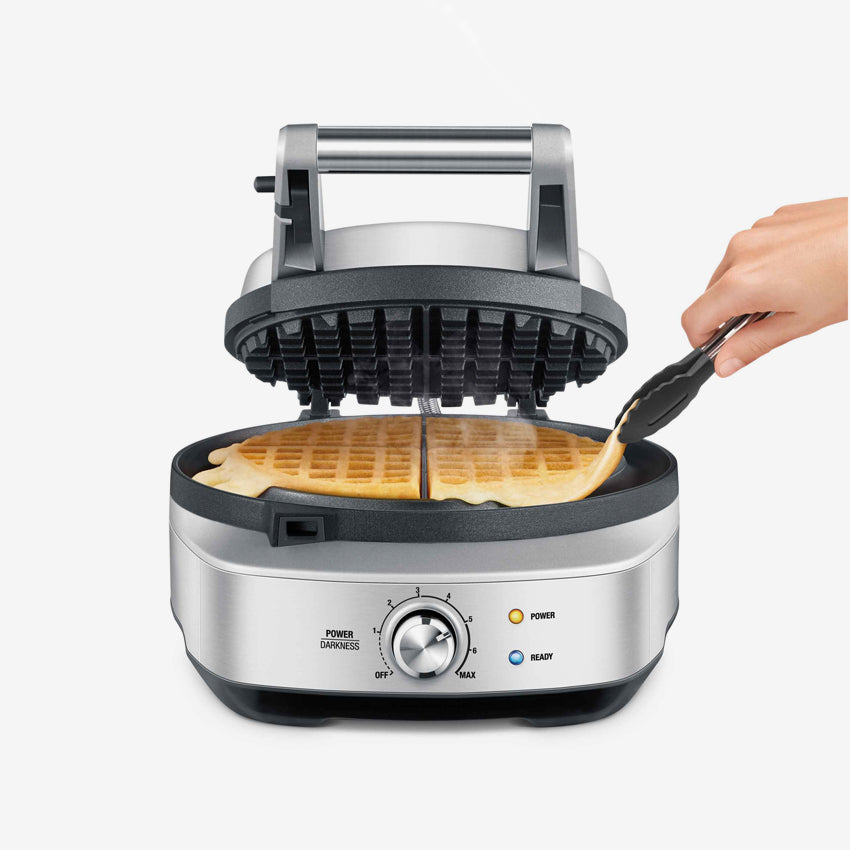 Breville No Mess Waffle Maker - Stainless Steel Belgian Waffle Iron with Drip-Free Design for Easy Cleanup - Perfect for Breakfast, Brunch & Family Gatherings