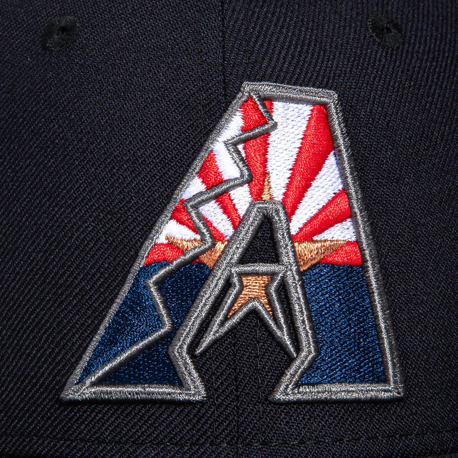 New Era 59Fifty Arizona Diamondbacks A-Flag Snapback Hat - Navy, Red & Metallic Copper | MLB Baseball Cap for Fans, Streetwear & Outdoor Activities