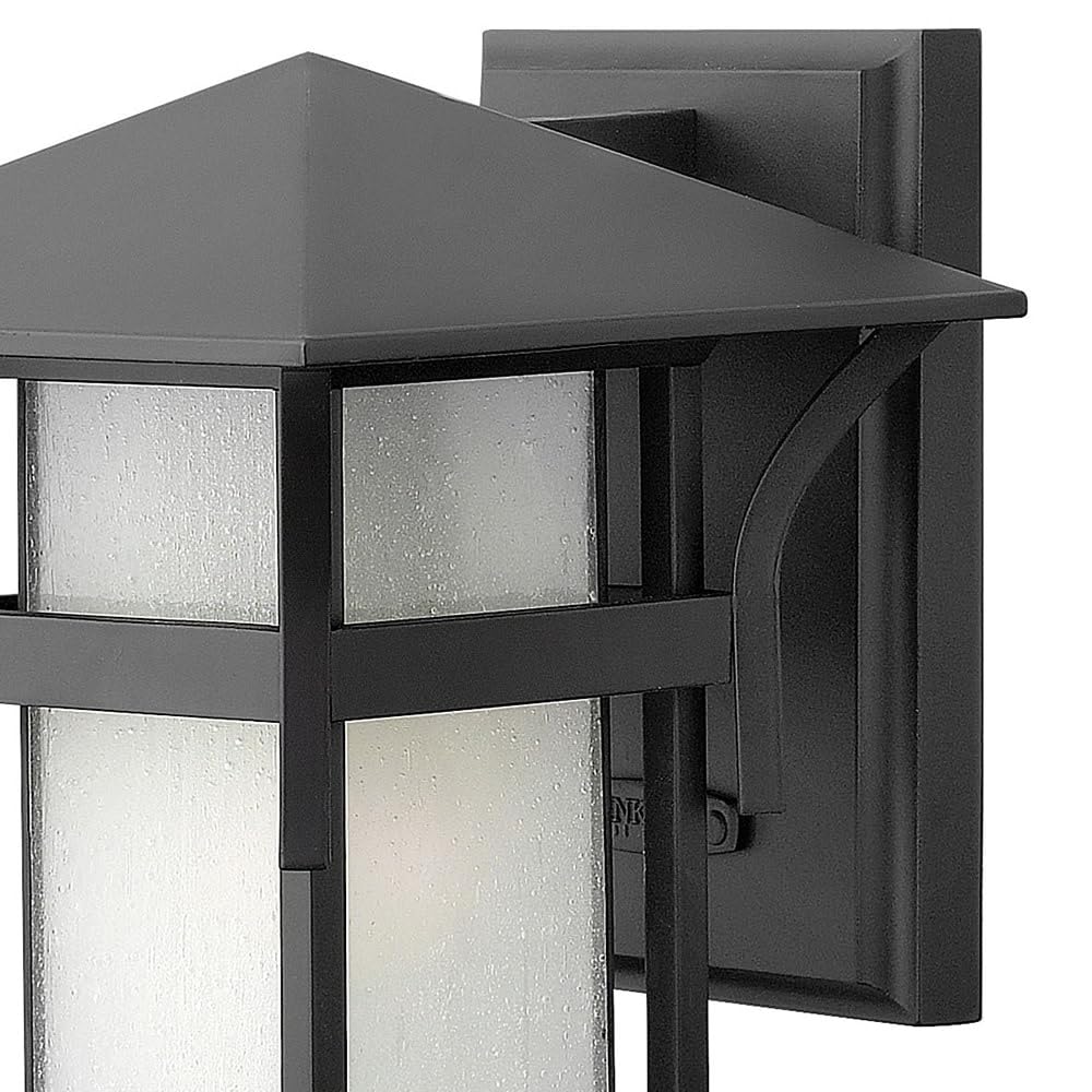 Hinkley Harbor Collection Transitional One Light Small Outdoor Wall Mount Sconce - Satin Black Finish - Perfect for Porch, Patio, and Entryway Lighting