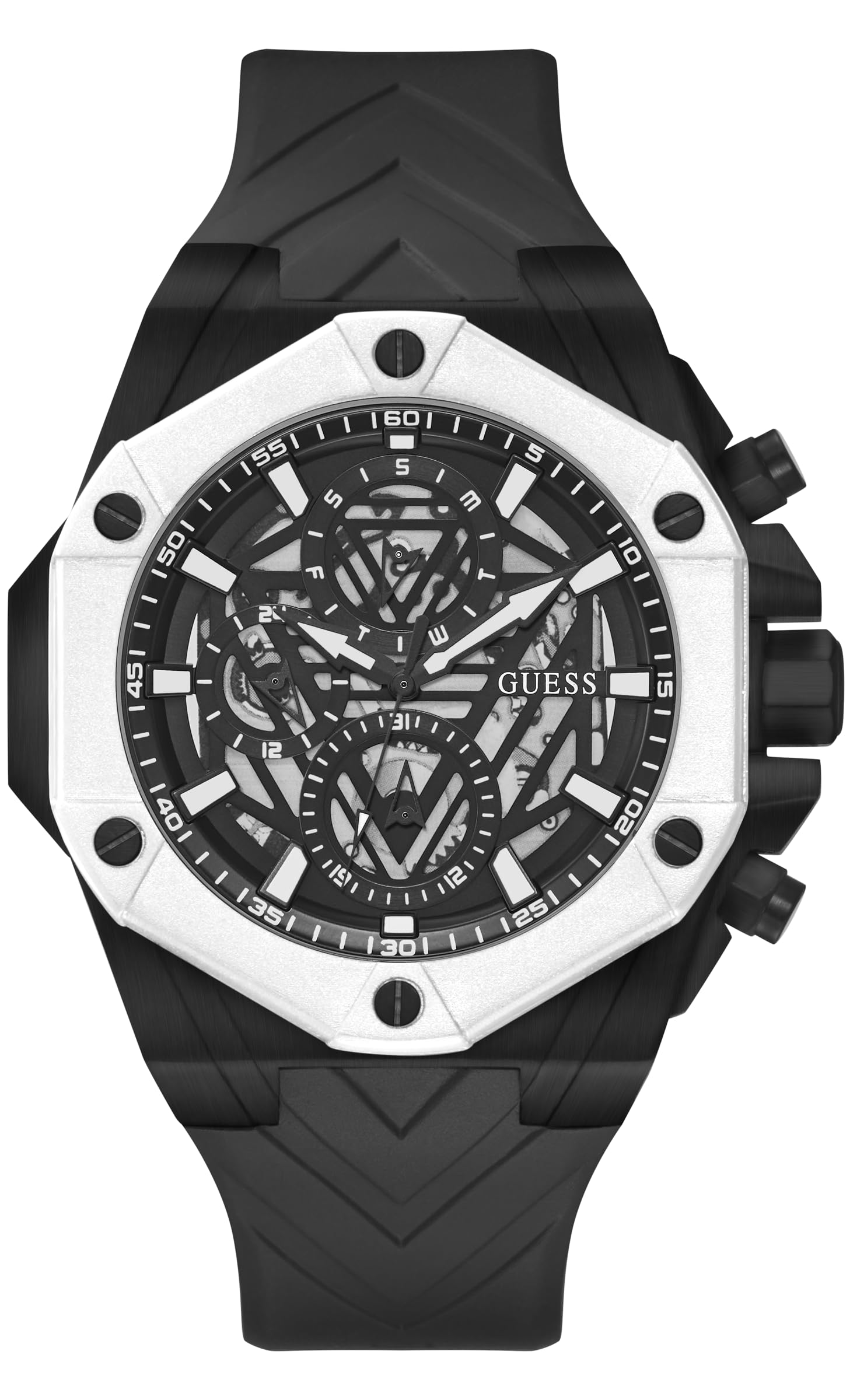GUESS Men's 47mm Stainless Steel Chronograph Watch with Date Window - Casual & Dress Watches for Business, Everyday Wear & Special Occasions