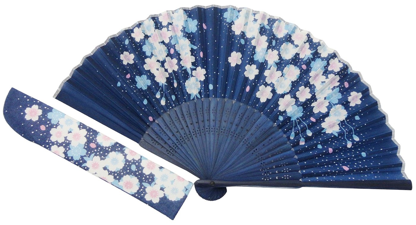 Japanese Cherry Blossom Silk Folding Fan - Handmade Traditional Sensu Fan for Women, Wedding, Tea Ceremony & Home Decor - Elegant Asian Style Cooling Fan for Summer, Gifts, and Cultural Events