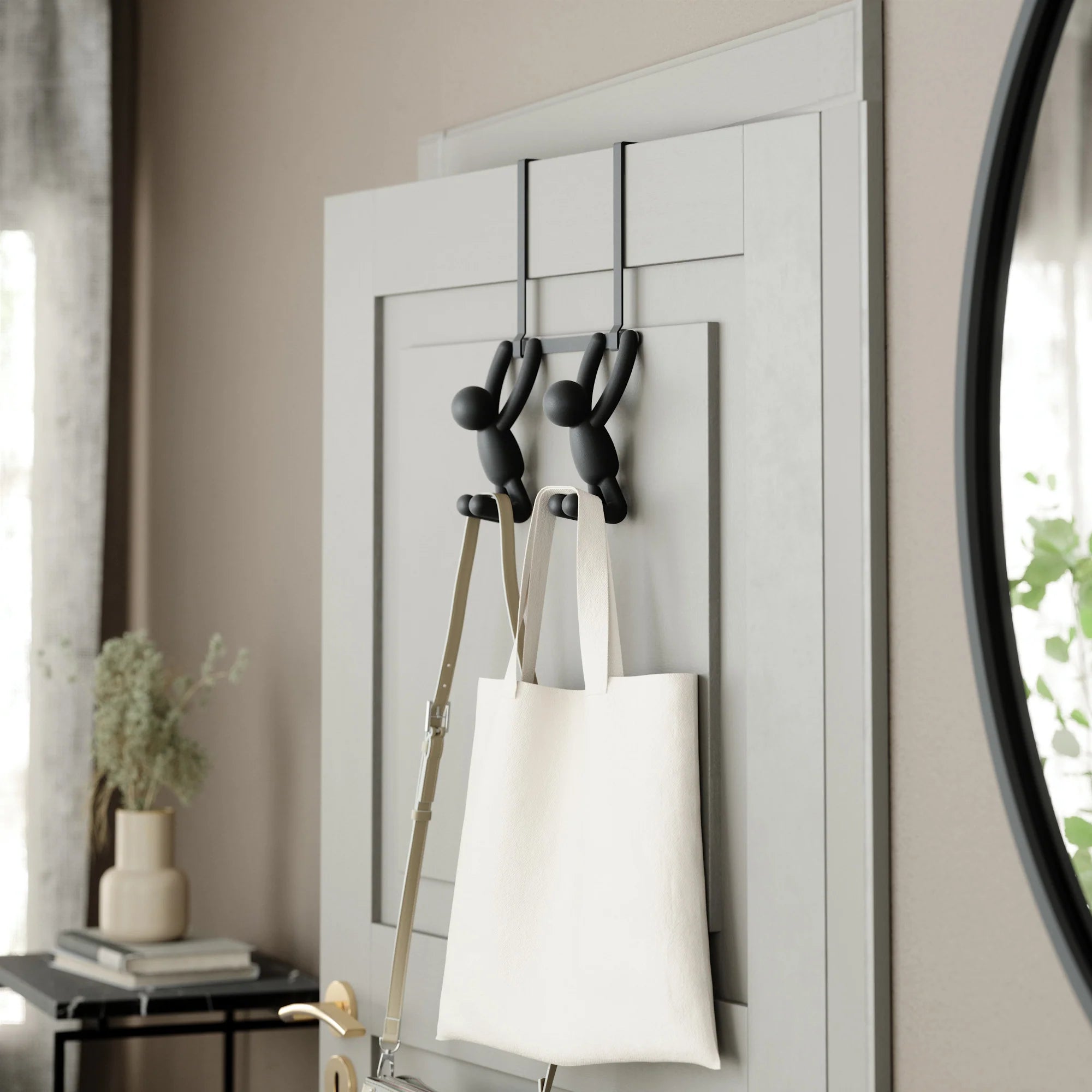Buddy Over Door Hook - Heavy Duty Black Hanger for Coats, Hats & Bags - Perfect for Bedroom, Bathroom & Closet Organization