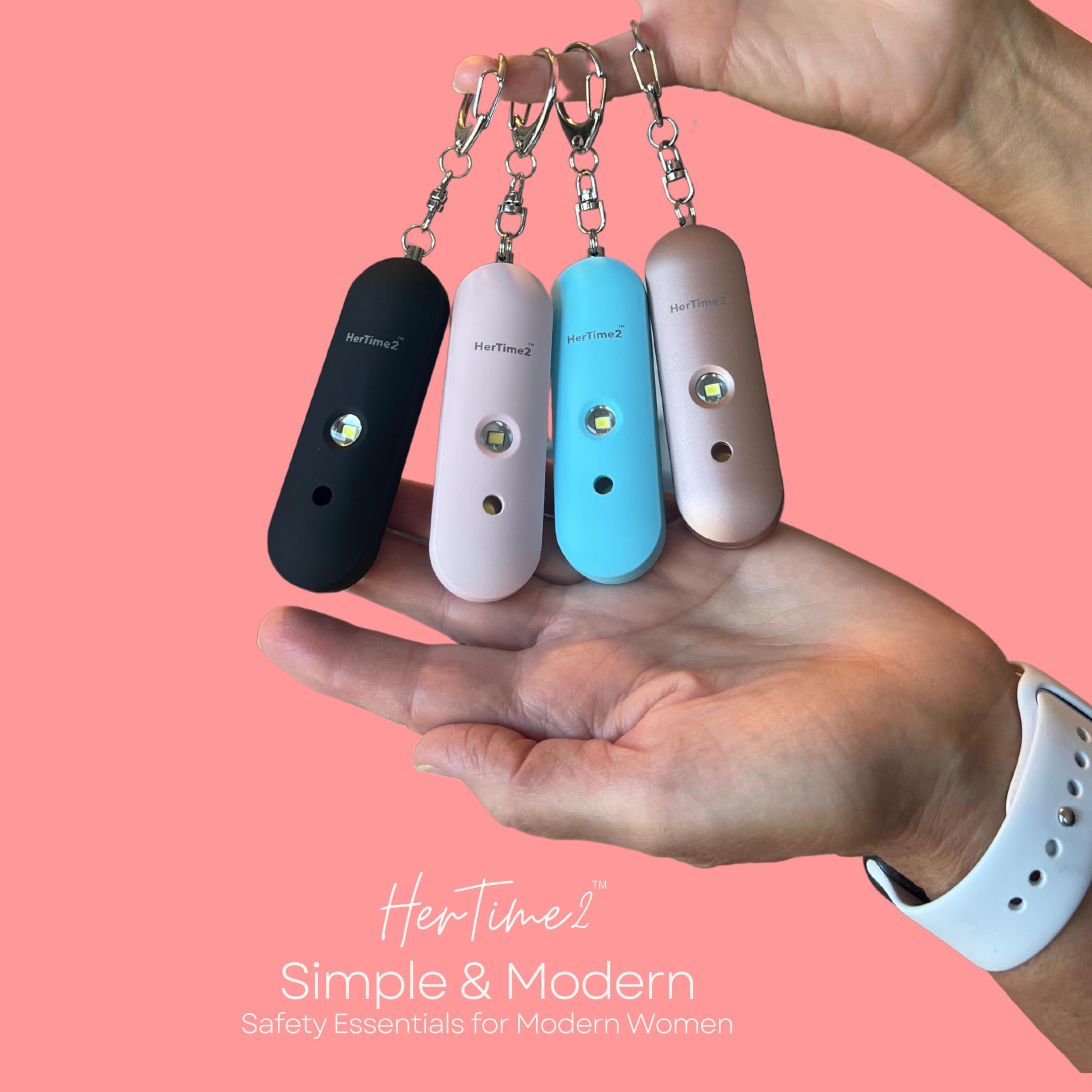 Personal Safety Alarm for Women - Waterproof Self Defense Keychain with Loud Alarm & Strobe Light - Travel Safety Device for Women - Perfect for Night Jogging, Walking Alone, College Campus & Emergency Situations (Black)