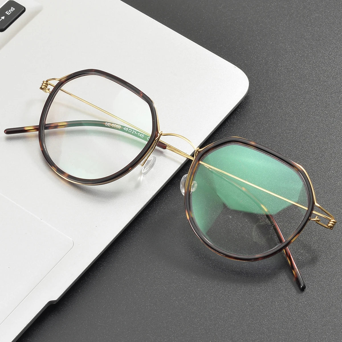 Unisex Black Titanium Flat Top Oval Eyeglasses Frame 6061 - Lightweight & Durable Screwless Design for Men & Women | Perfect for Reading, Work & Fashion Accessories