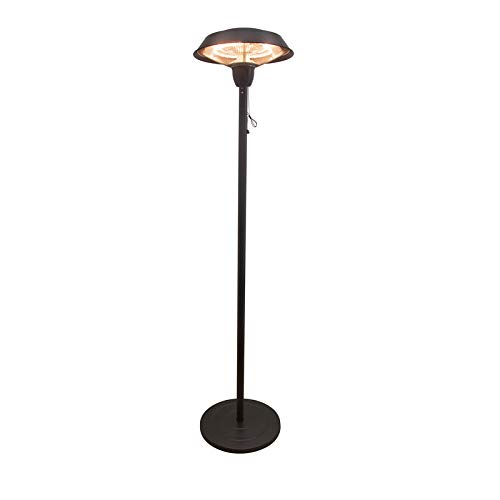 MengK Outdoor Freestanding Electric Patio Heater - Infrared Space Heater with Hammered Bronze Finish, Portable Balcony Heater for Backyard, BBQ, Deck, Garden & Outdoor Party Use - Model 1566-C-S