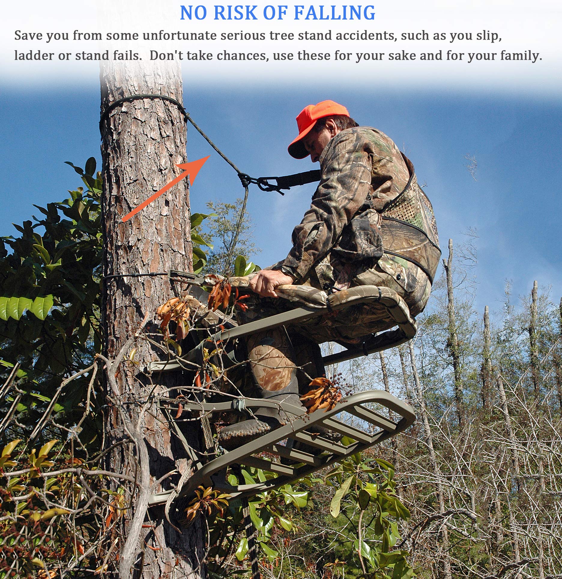 Treestand Safety Rope - 30FT Hunter Lifeline for Climbing Sticks, Hanging Ladder Stand & Tree Stand | Fall Protection for Bow Hunting & Outdoor Adventures | Perfect for Hunting Safety & Tree Stand Security
