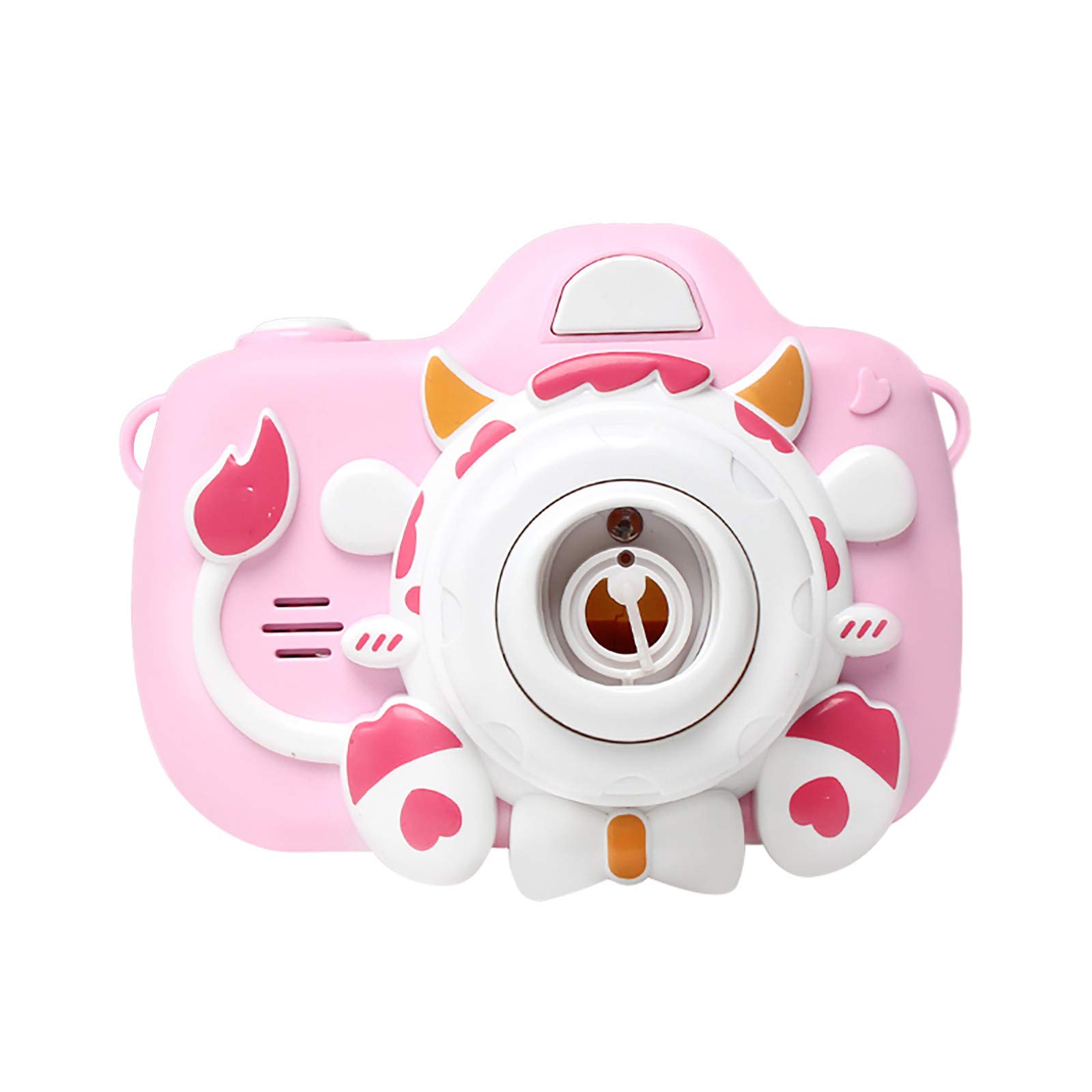 Automatic Bubble Blowing Machine Toy - Cute Kitten & Cow Design for Kids Indoor Outdoor Play | Fun Party, Birthday, Garden, Park, Backyard Activities (Pink Cow)