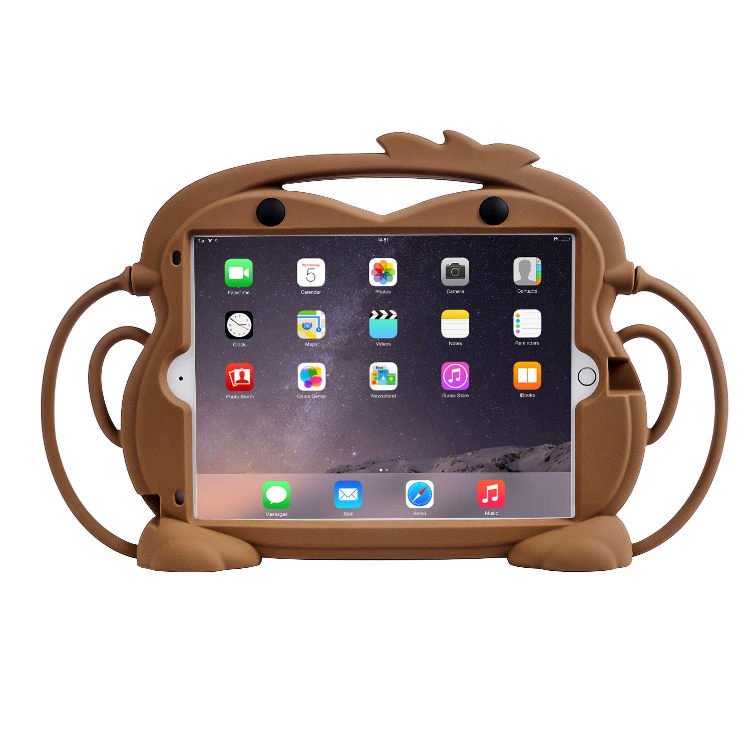 **Shockproof Kids iPad Case for iPad 10.2-Inch (2021/2020/2019) & iPad Air 3/Pro 10.5 - Durable Silicone Handle Stand Cover with Built-in Apple Pencil Holder (Brown) - Perfect for School, Travel & Home Learning**