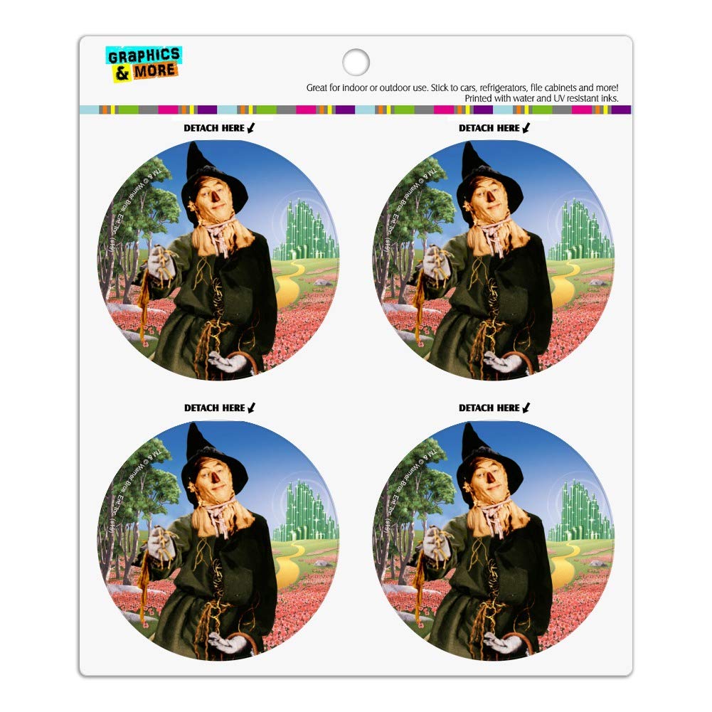 Wizard of Oz Scarecrow Vinyl Fridge Magnets Set - 6 Colorful Circle Magnets for Refrigerator, Locker & Office Decor - Perfect for Kitchen, Dorm Room & Gift Giving