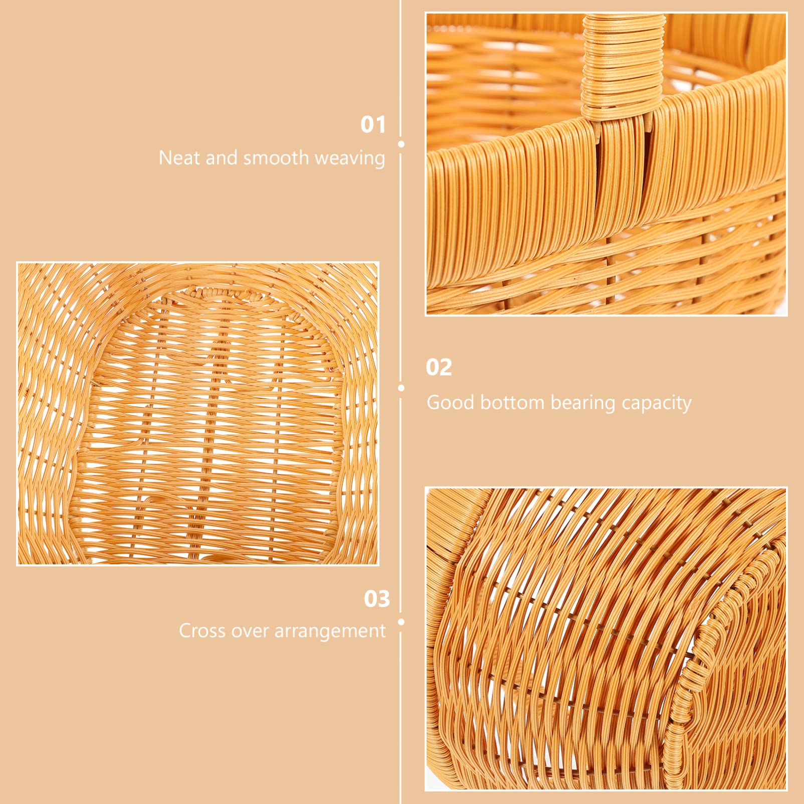 Natural Woven Rattan Fruit Basket - Durable Potato & Onion Storage Bin for Kitchen, Camping, Picnic | Portable Egg & Grocery Organizer for Home, Outdoor, Travel